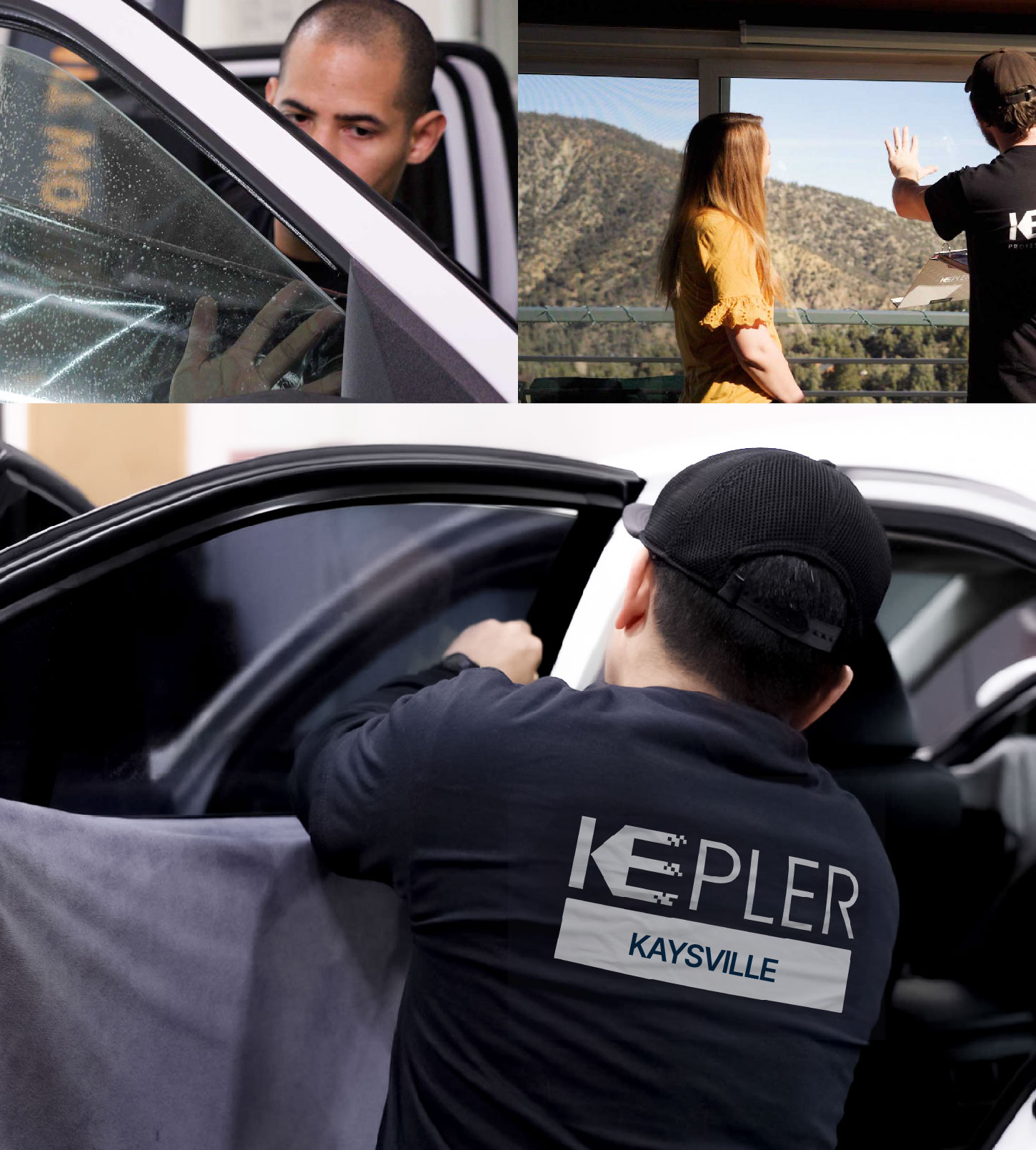 Automotive Window Tinting Expert Applying Film in Kaysville, Utah