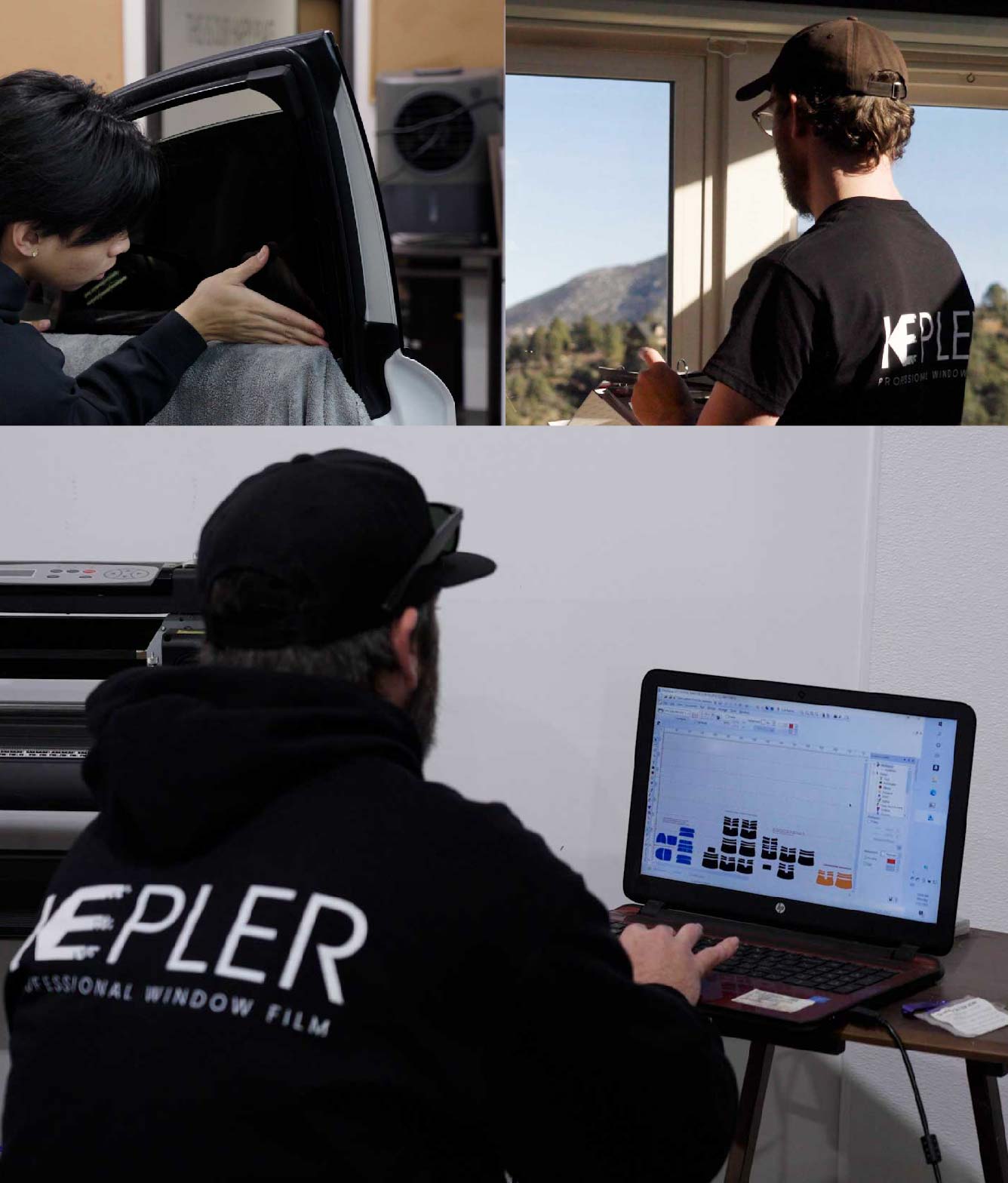 Ceramic Window Tinting Expert Cutting Film in Campbell, California