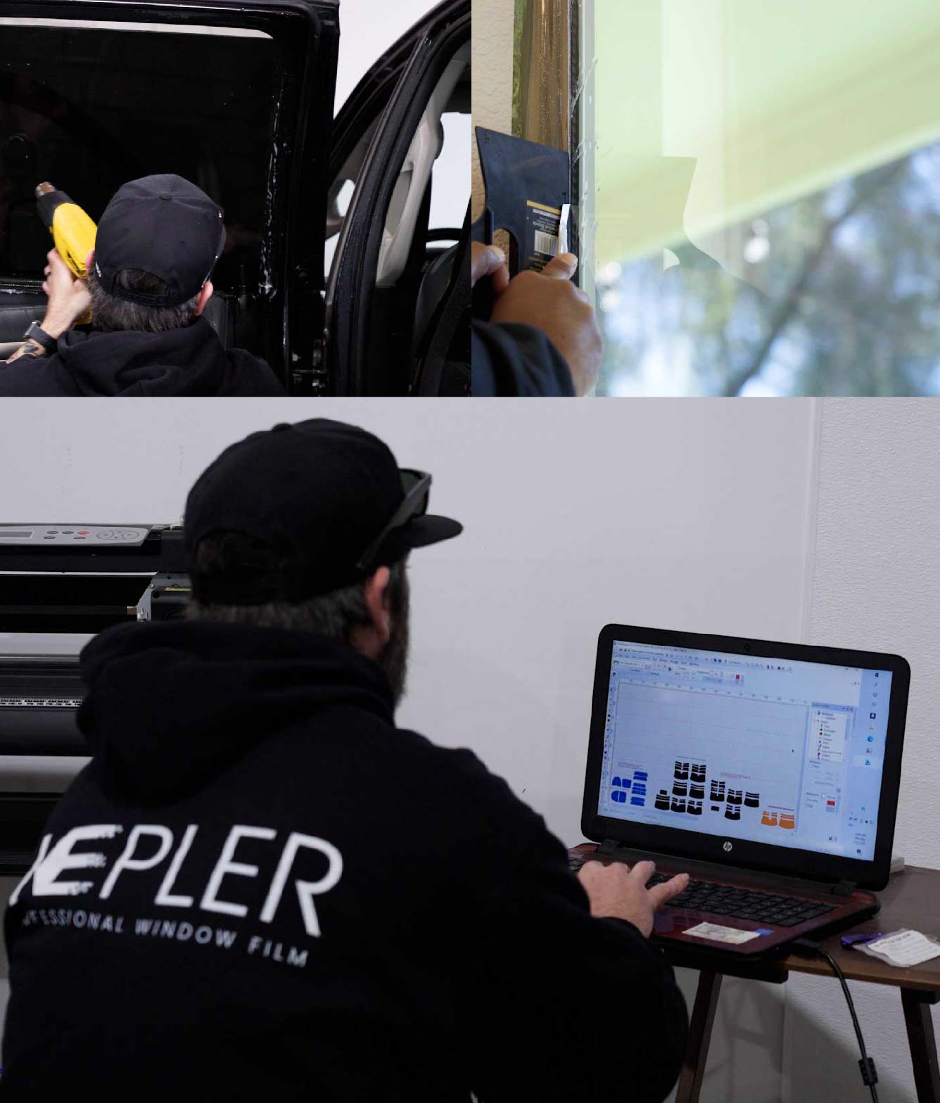 Ceramic Window Tinting Expert Cutting Film in Santa Clara, California