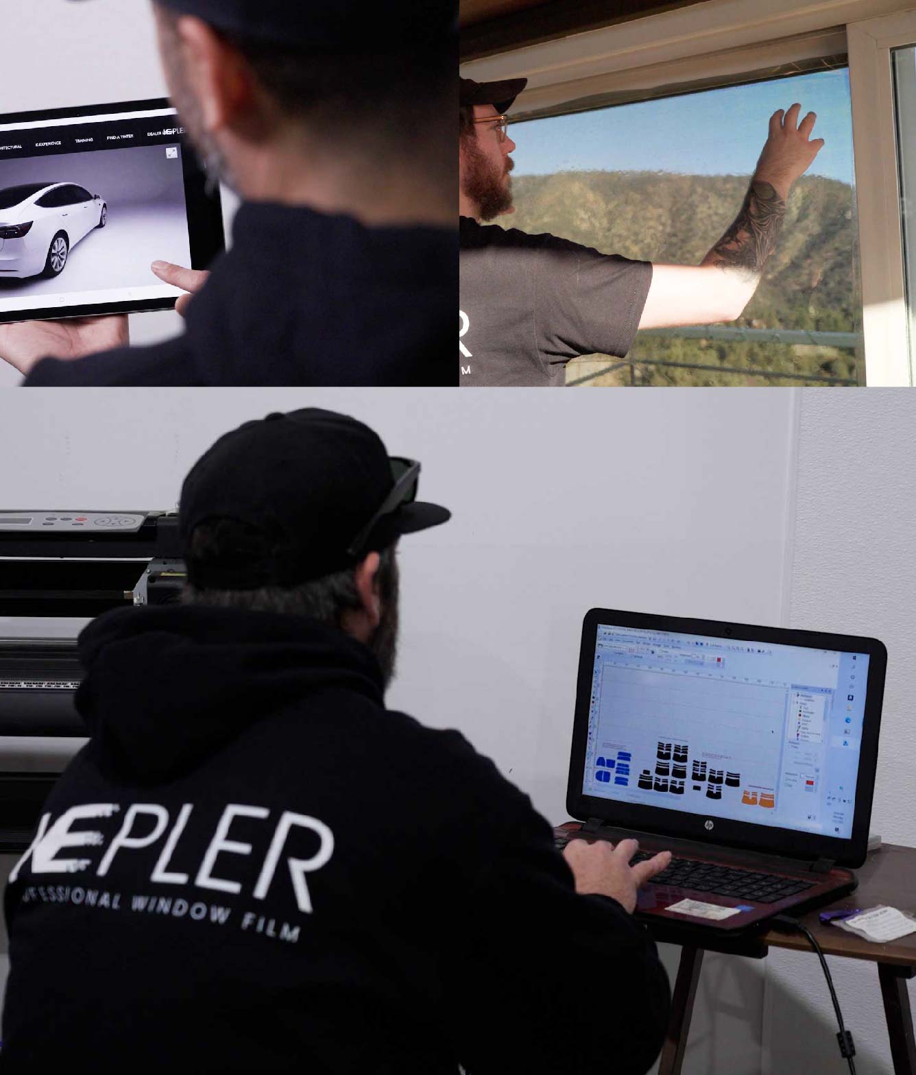 Ceramic Window Tinting Expert Cutting Film in Watsonville, California