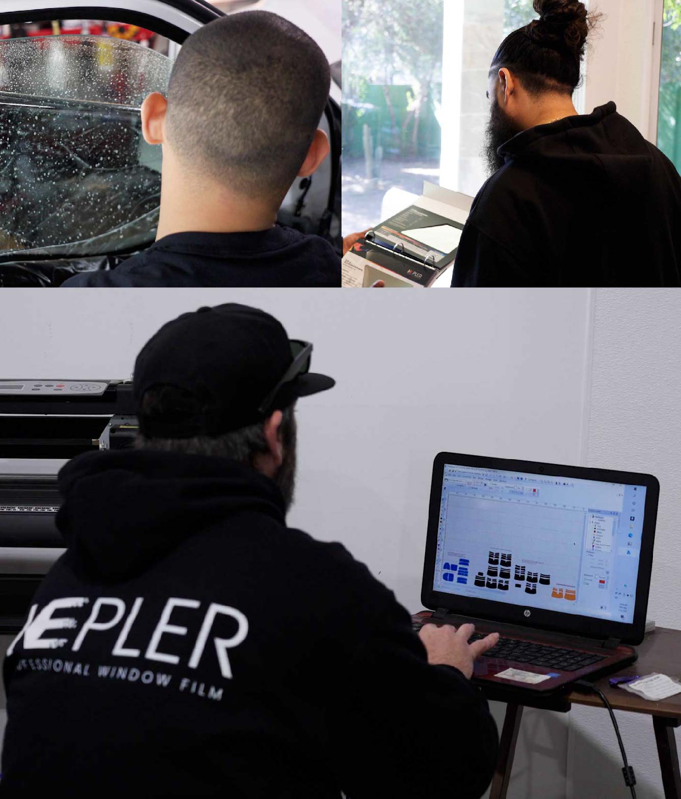 Ceramic Window Tinting Expert Cutting Film in Tracy, California