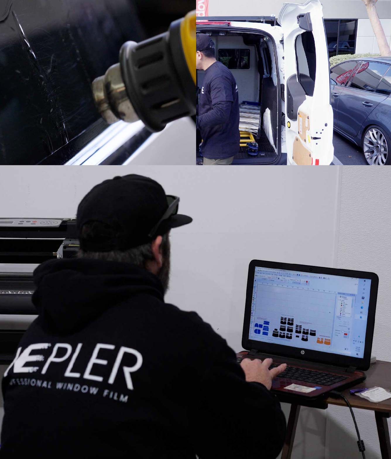 Ceramic Window Tinting Expert Cutting Film in Merced, California
