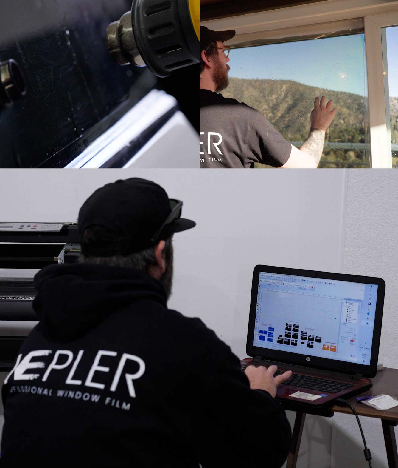 Ceramic Window Tinting Expert Cutting Film in Patterson, California