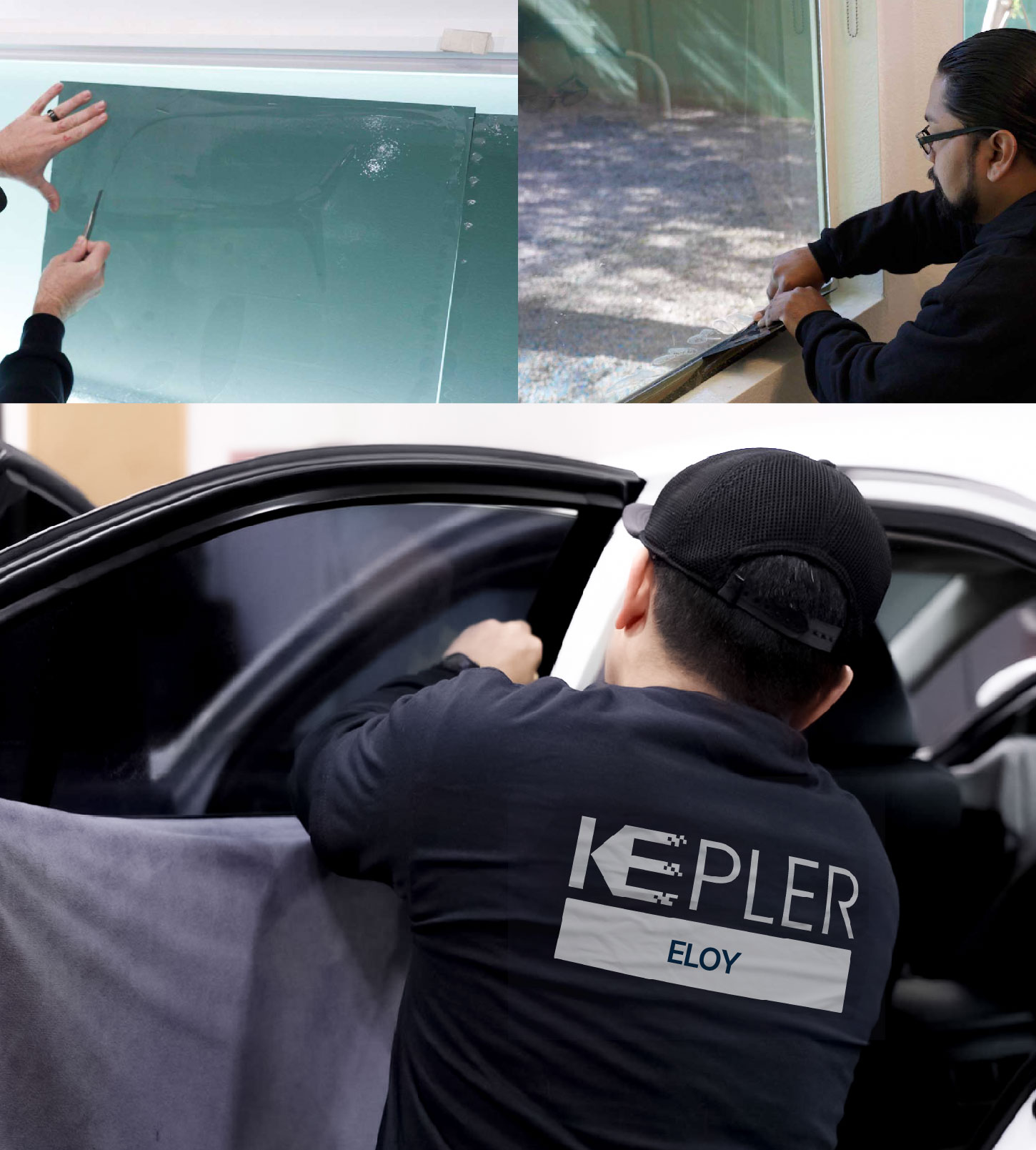 Automotive Window Tinting Expert Applying Film in Eloy, Arizona