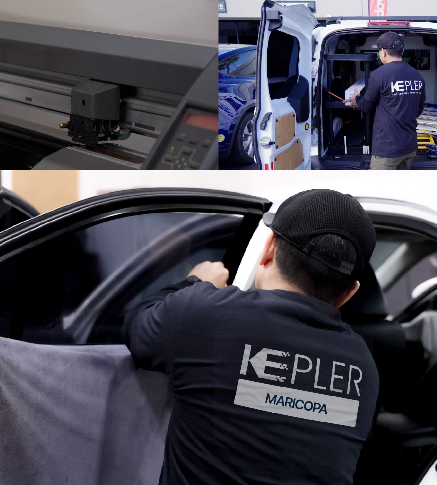 Automotive Window Tinting Expert Applying Film in Maricopa, Arizona