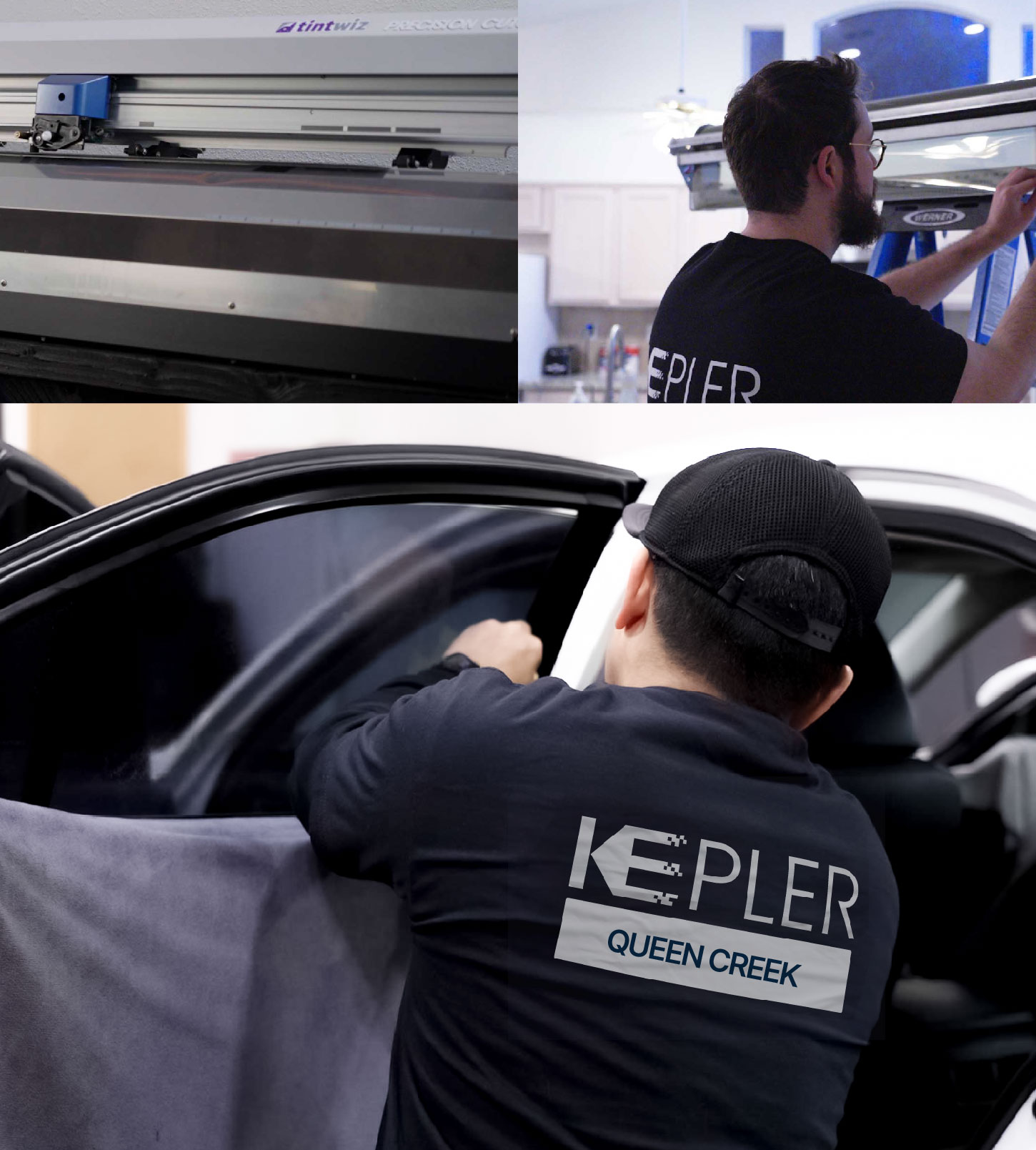 Automotive Window Tinting Expert Applying Film in Queen Creek, Arizona