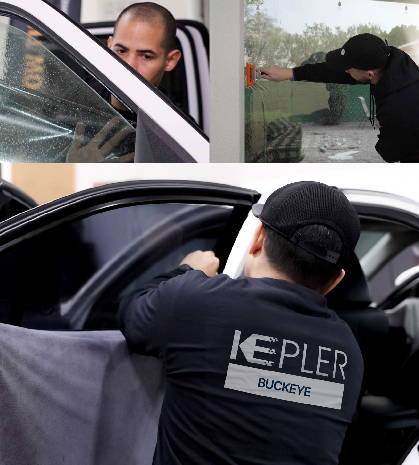 Automotive Window Tinting Expert Applying Film in Buckeye, Arizona