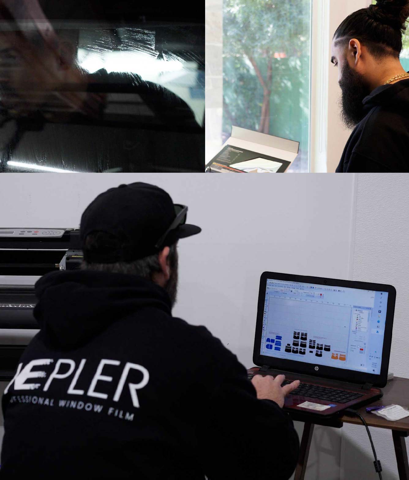 Ceramic Window Tinting Expert Cutting Film in El Dorado Hills, California