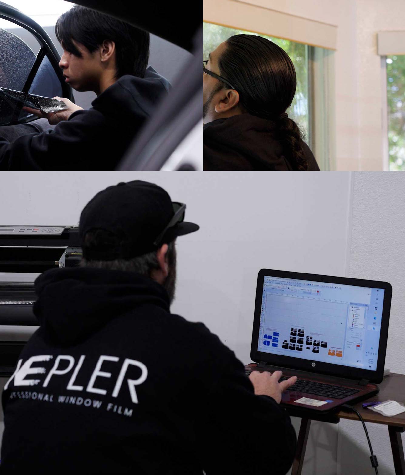 Ceramic Window Tinting Expert Cutting Film in Yuba City, California