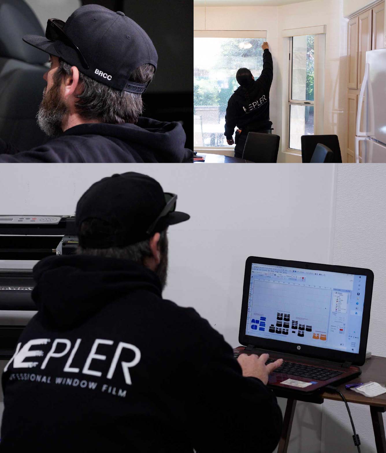 Ceramic Window Tinting Expert Cutting Film in South Lake Tahoe, California