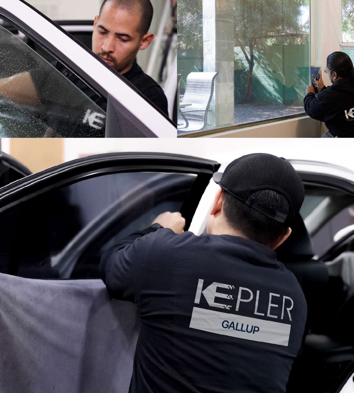 Automotive Window Tinting Expert Applying Film in Gallup, New Mexico