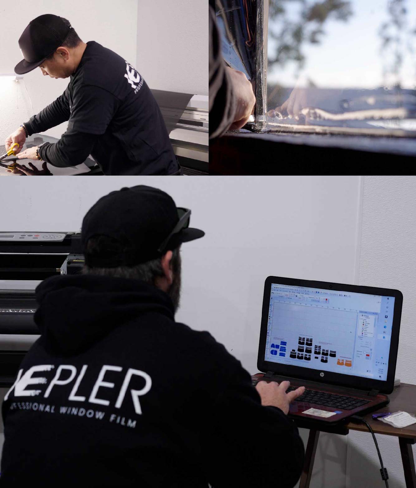 Ceramic Window Tinting Expert Cutting Film in Troutdale, Oregon