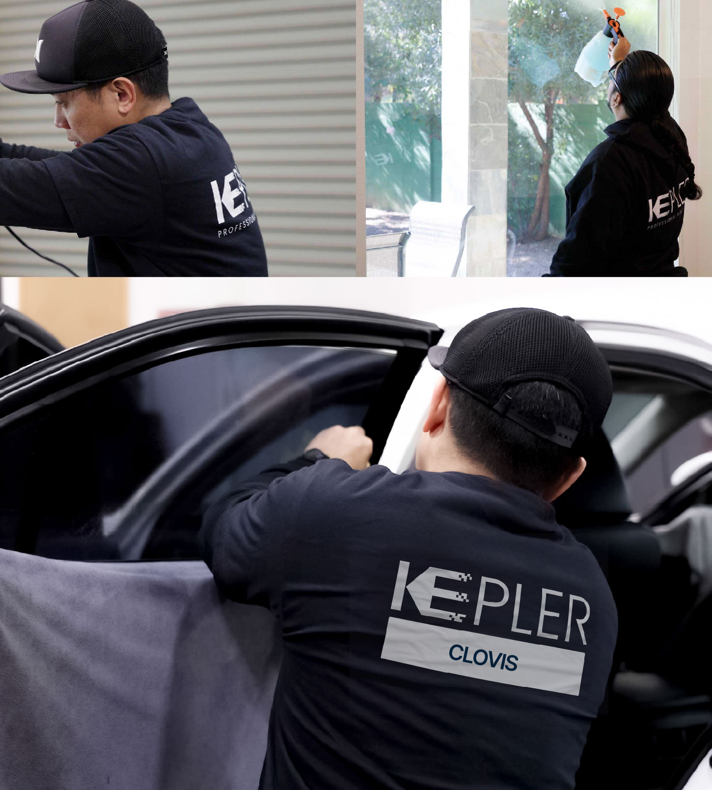 Automotive Window Tinting Expert Applying Film in Clovis, New Mexico