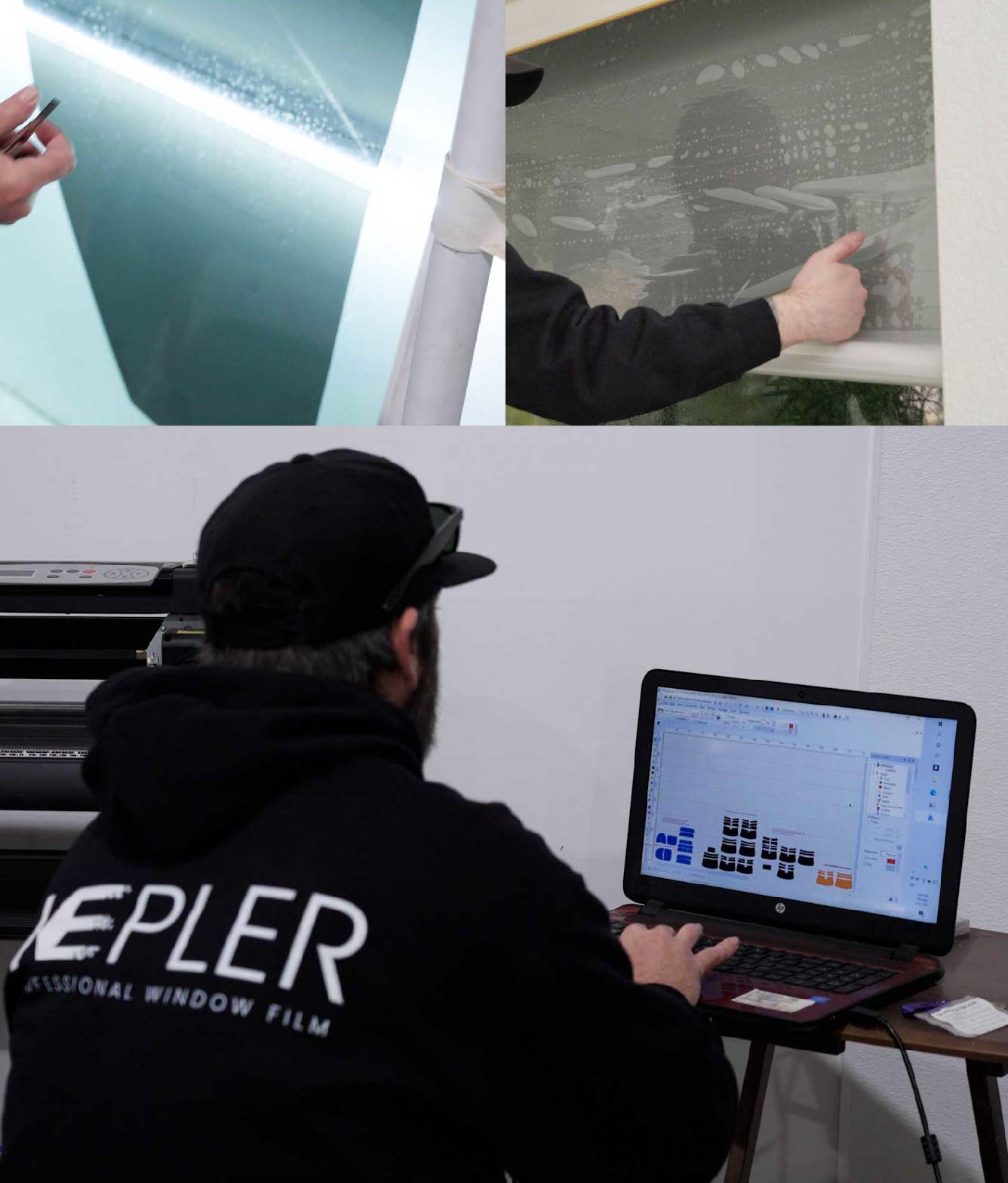 Ceramic Window Tinting Expert Cutting Film in West Linn, Oregon
