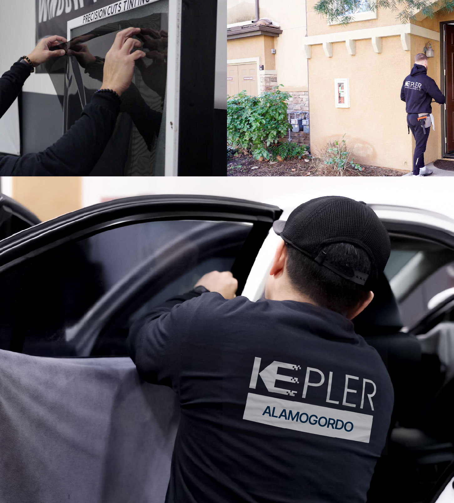 Automotive Window Tinting Expert Applying Film in Alamogordo, New Mexico