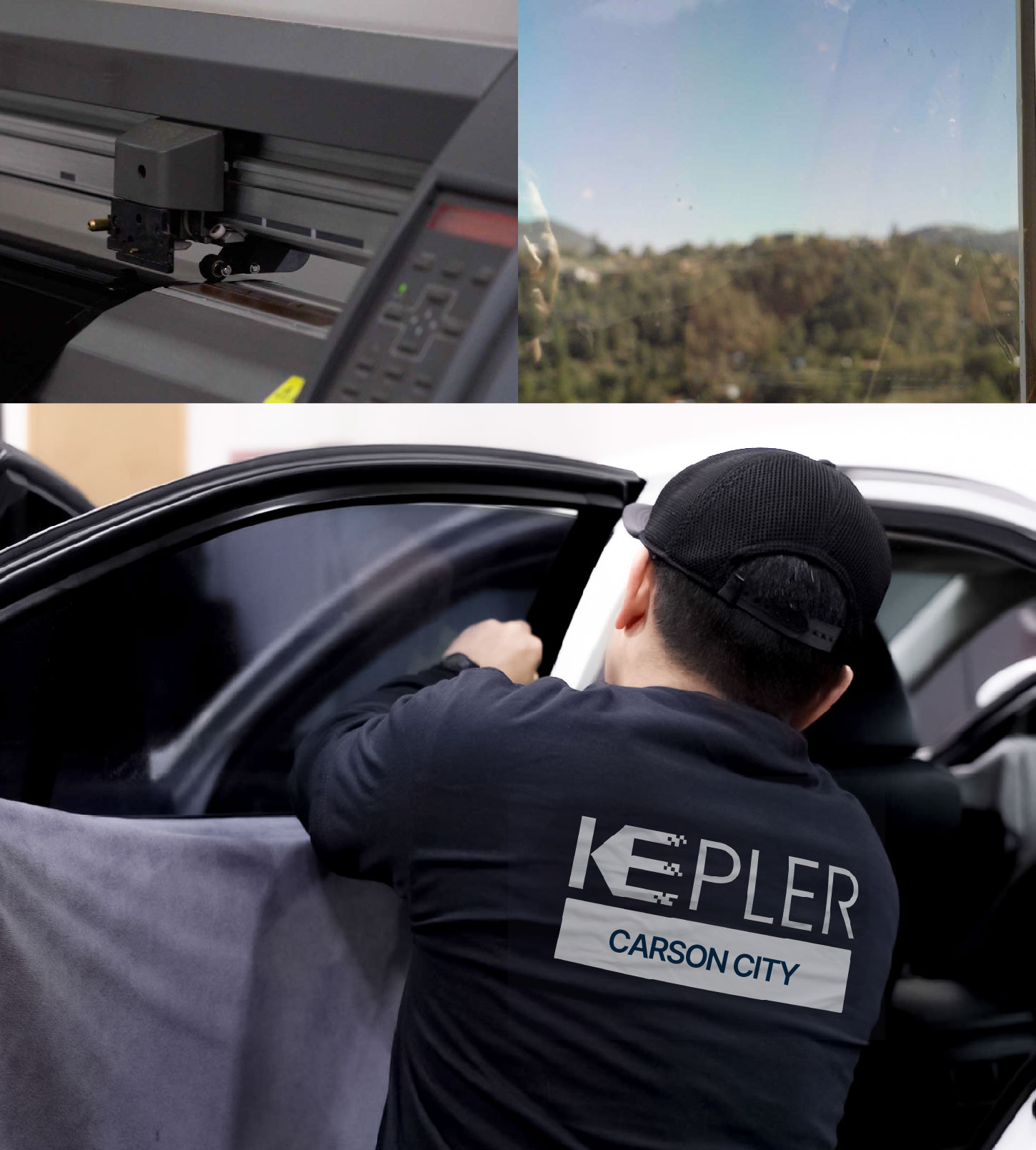 Automotive Window Tinting Expert Applying Film in Carson City, Nevada