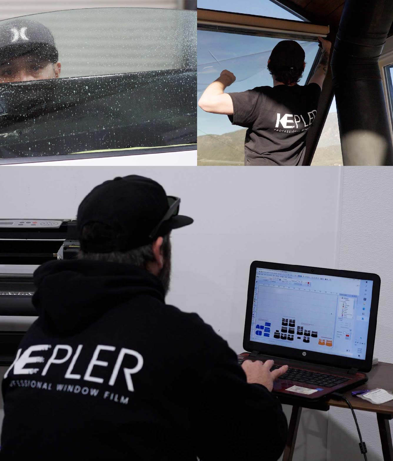 Ceramic Window Tinting Expert Cutting Film in Coos Bay, Oregon