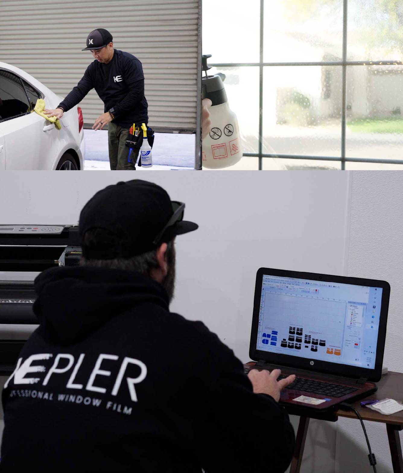 Ceramic Window Tinting Expert Cutting Film in Medford, Oregon