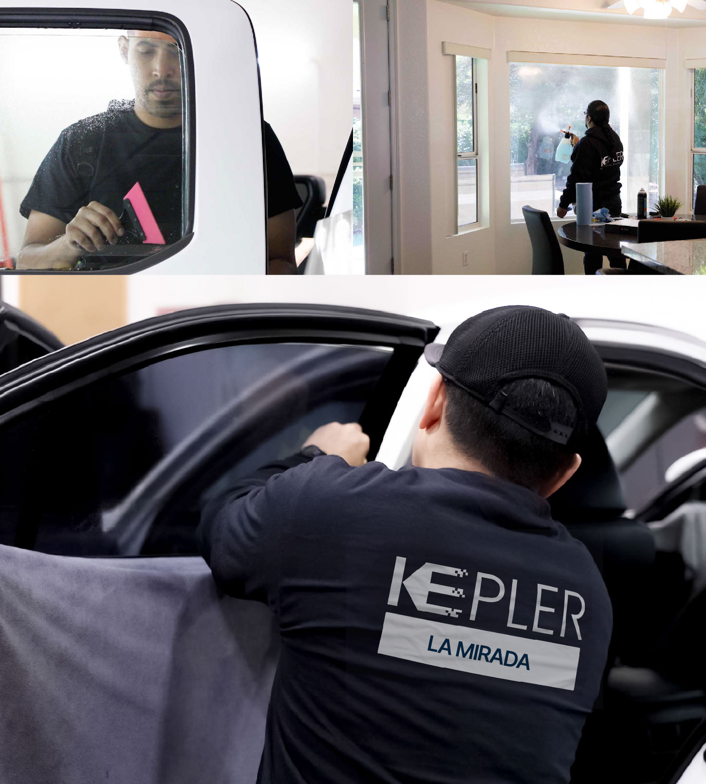 Automotive Window Tinting Expert Applying Film in La Mirada, California