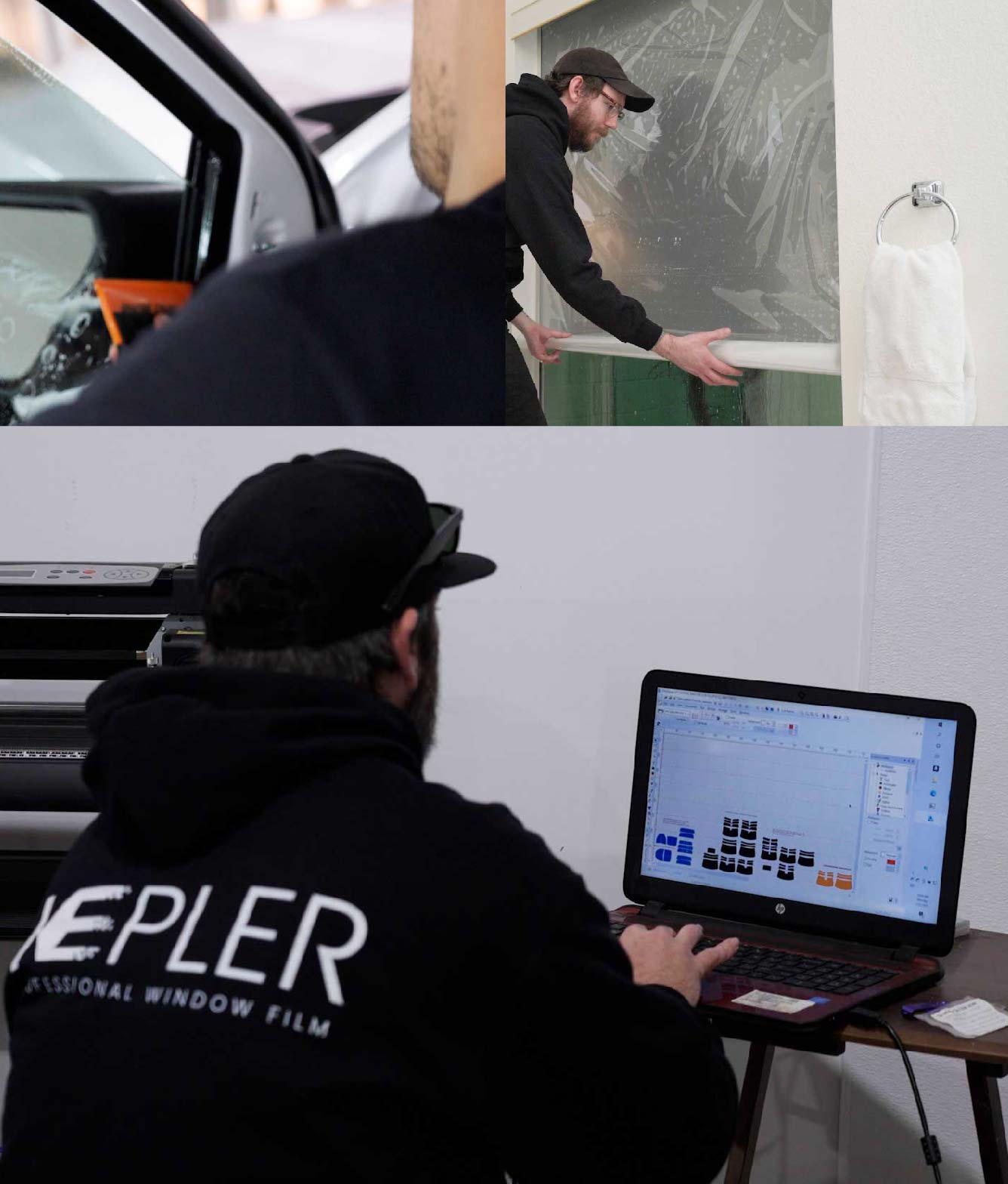 Ceramic Window Tinting Expert Cutting Film in Spanaway, Washington