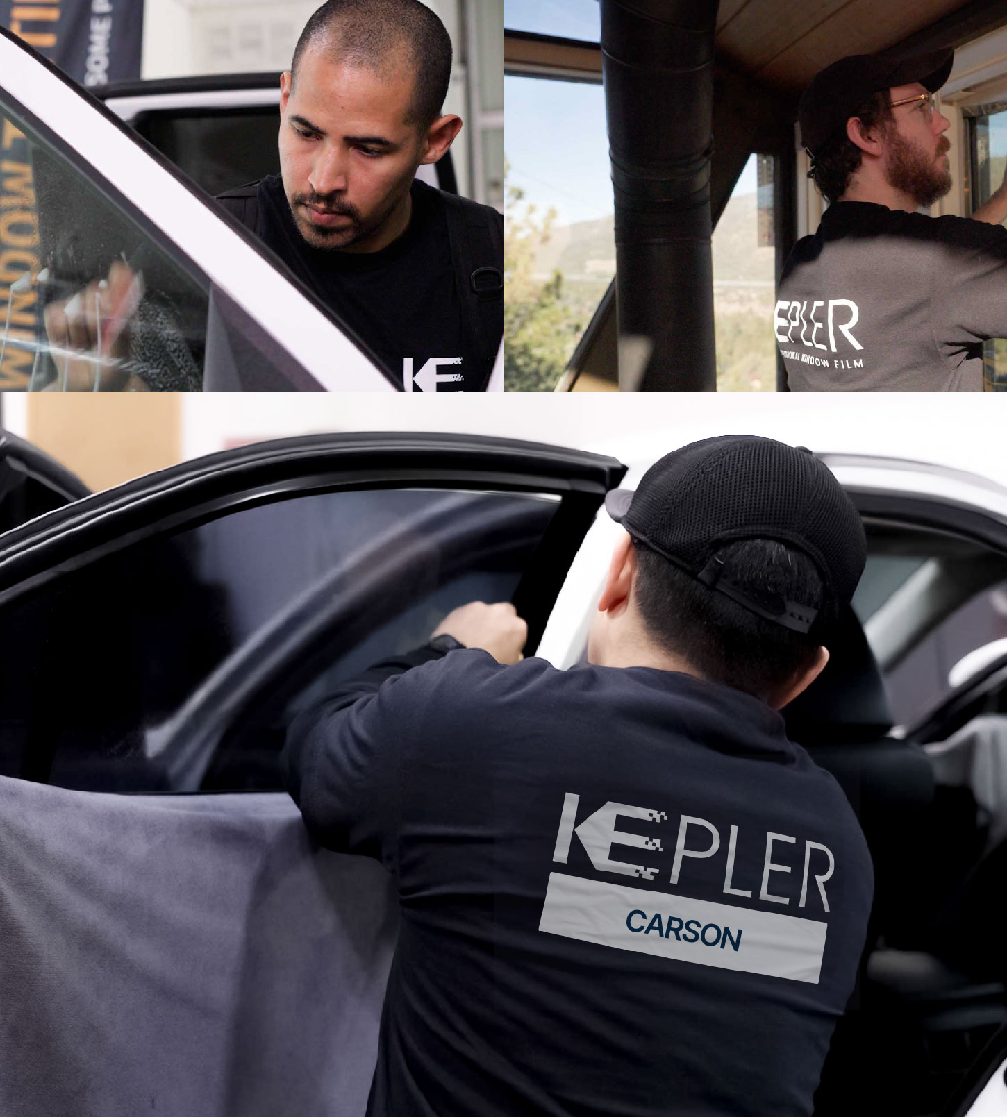 Automotive Window Tinting Expert Applying Film in Carson, California