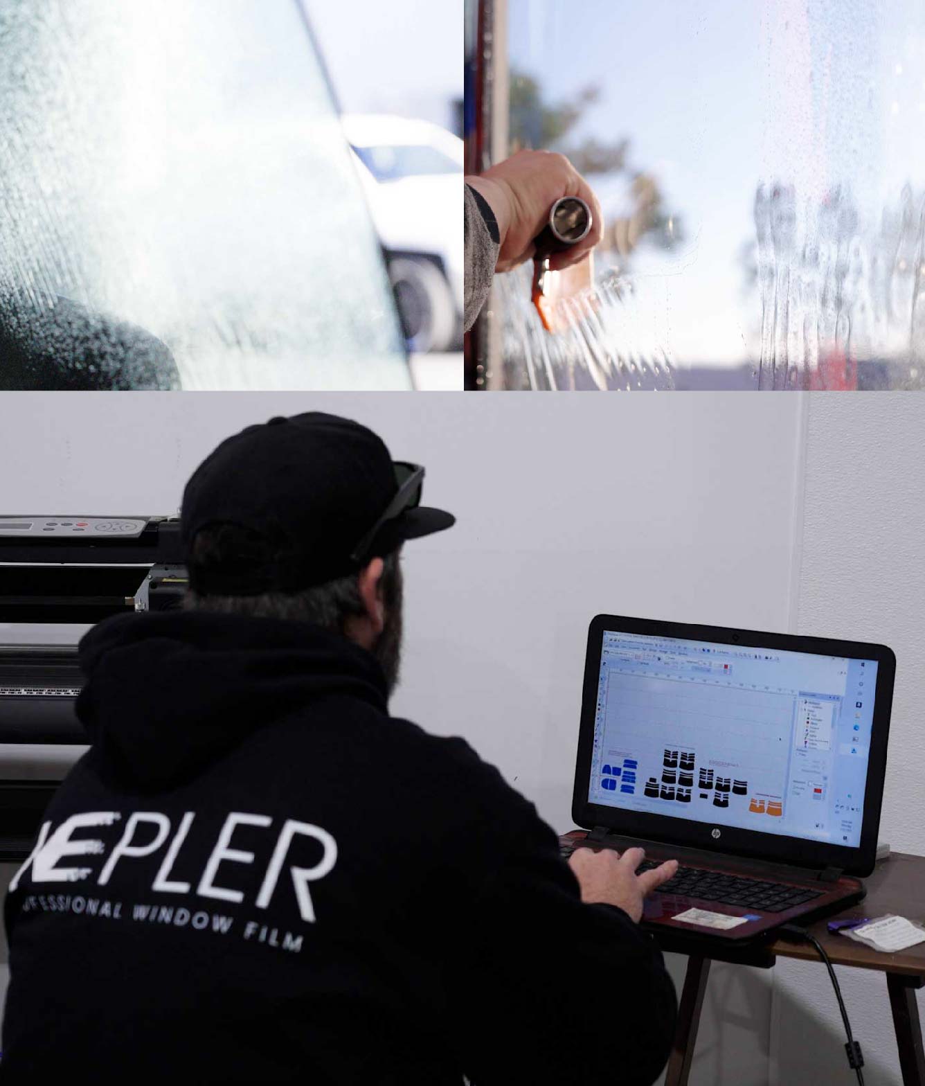 Ceramic Window Tinting Expert Cutting Film in Centralia, Washington