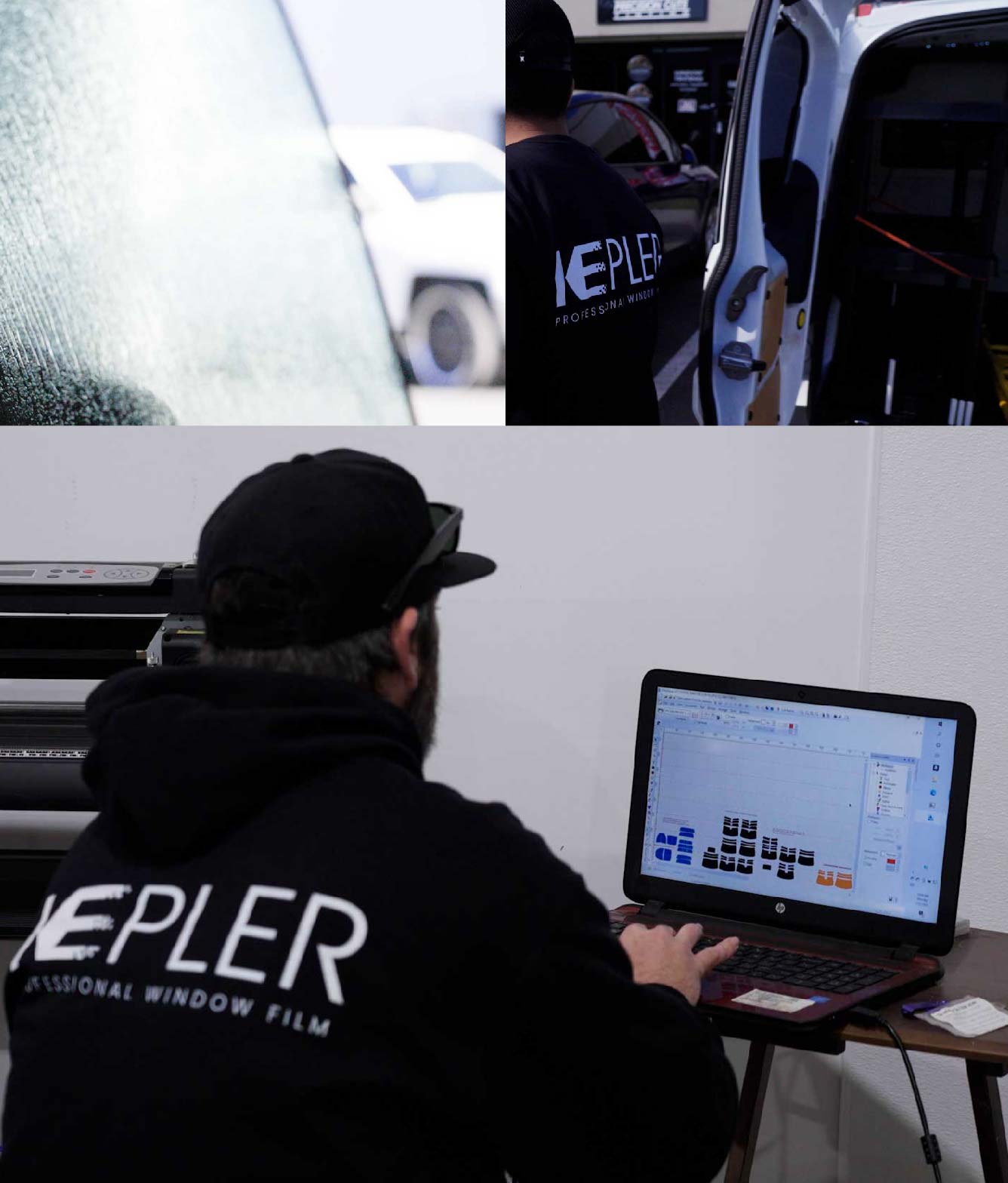 Ceramic Window Tinting Expert Cutting Film in Wenatchee, Washington