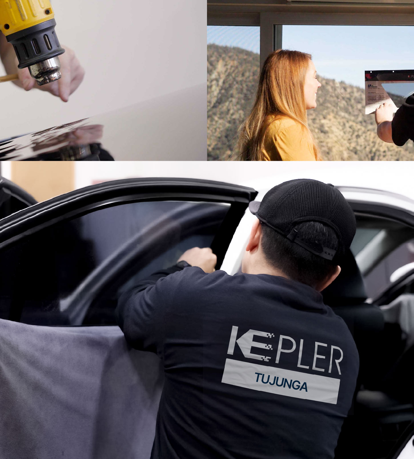Automotive Window Tinting Expert Applying Film in Tujunga, California