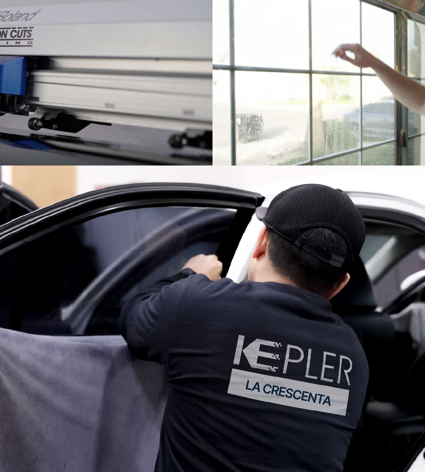 Automotive Window Tinting Expert Applying Film in La Crescenta, California
