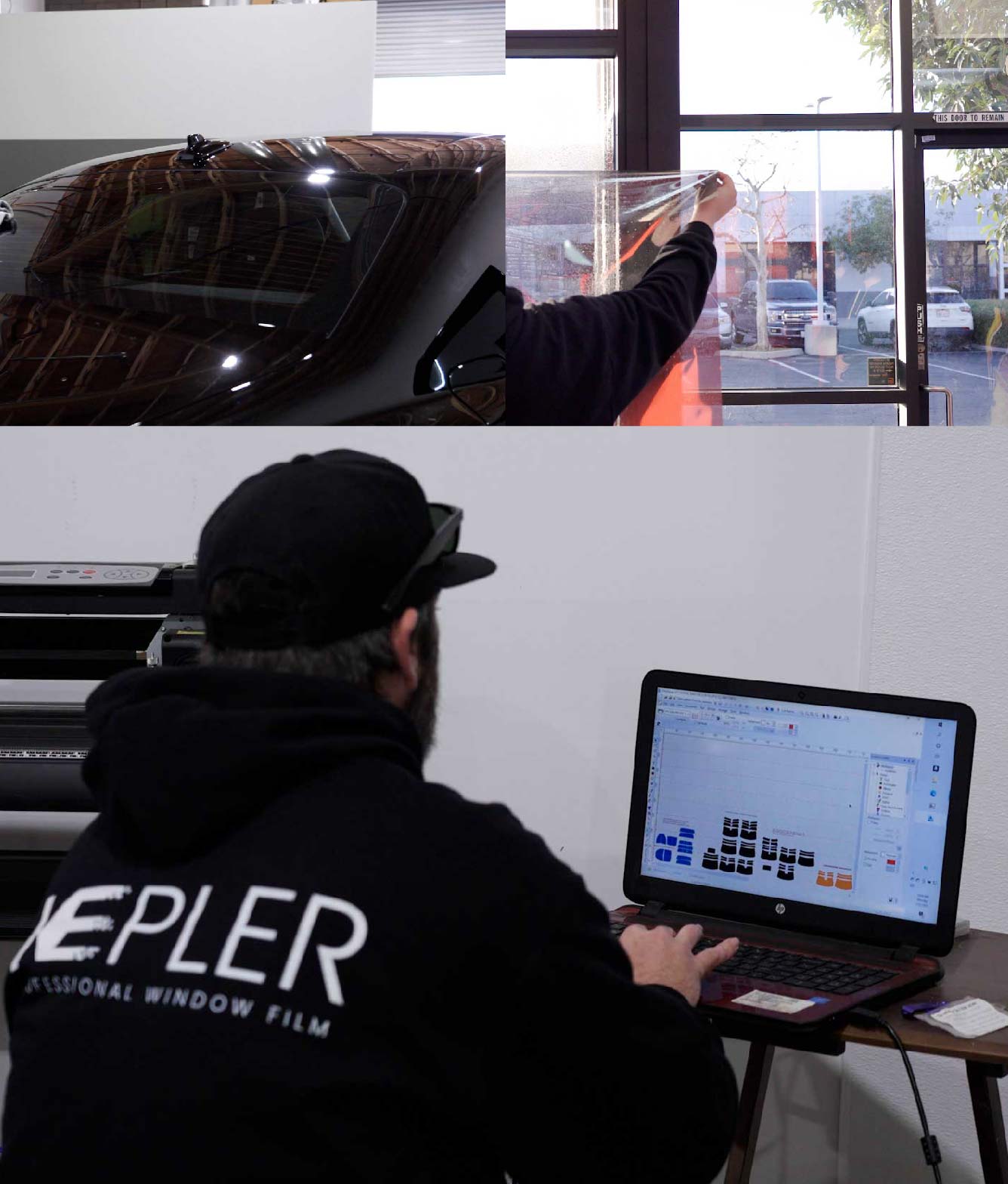 Ceramic Window Tinting Expert Cutting Film in Anchorage, Alaska