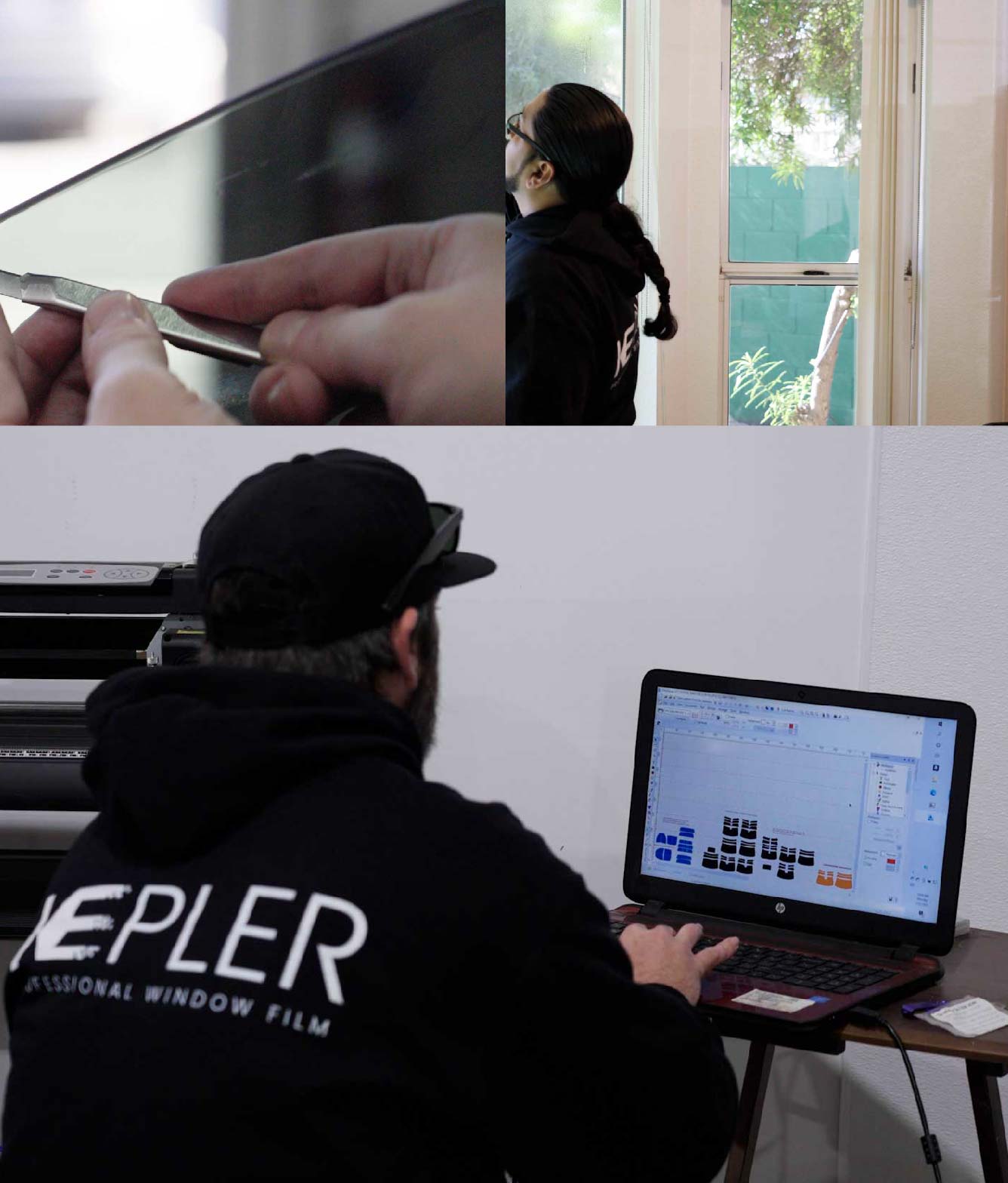 Ceramic Window Tinting Expert Cutting Film in Fairbanks, Alaska