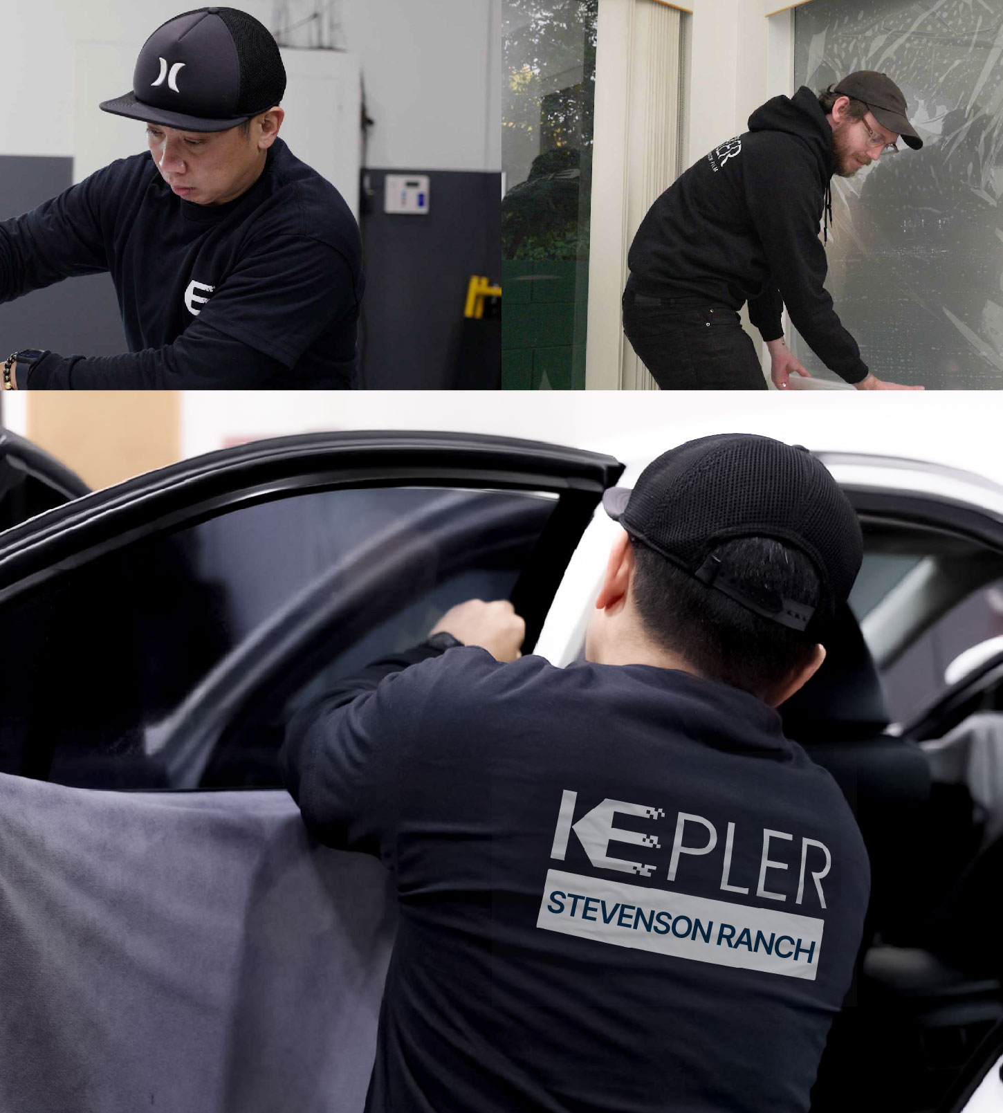 Automotive Window Tinting Expert Applying Film in Stevenson Ranch, California