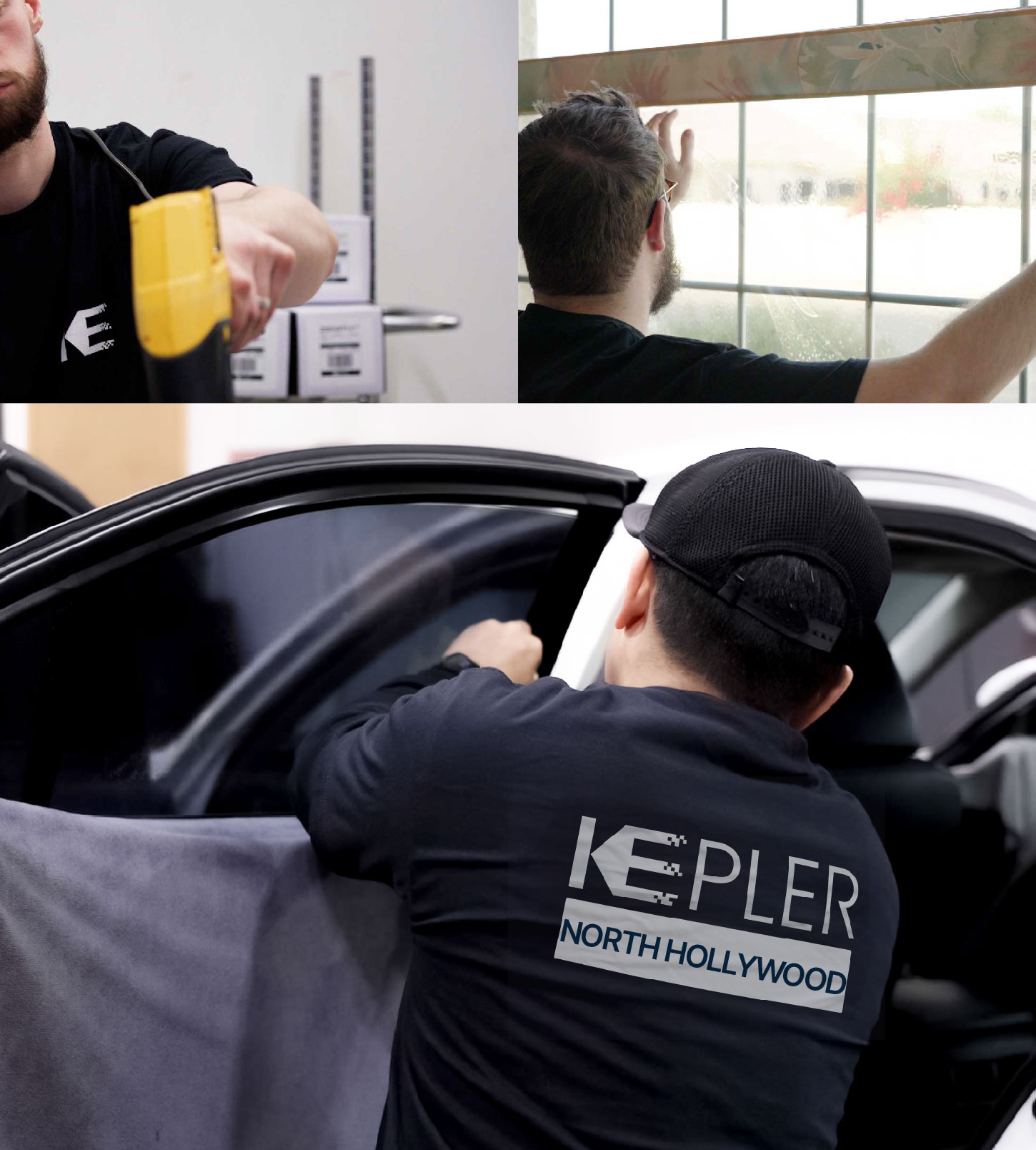 Automotive Window Tinting Expert Applying Film in North Hollywood, California