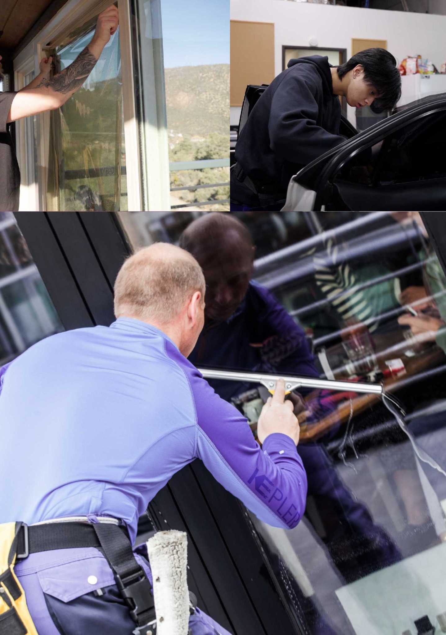 Kepler Skilled Applying Anti-Graffiti Window Film to a Auburn Shop Front