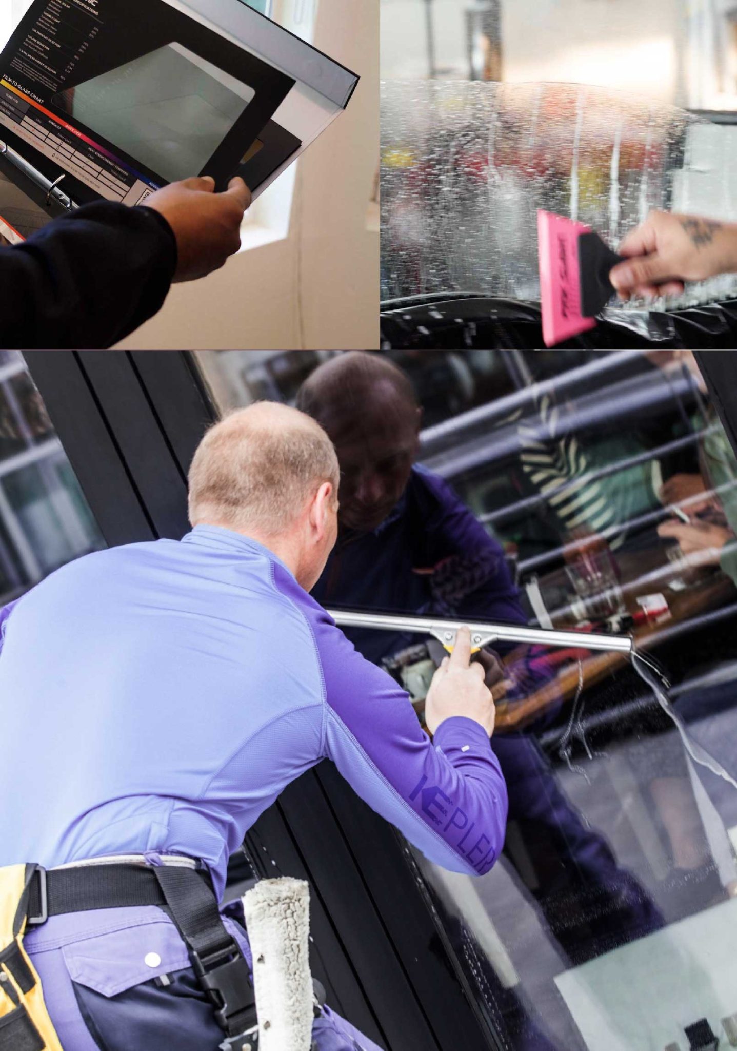 Kepler Expert Applying Anti-Graffiti Window Film to a Southbridge Shop Front