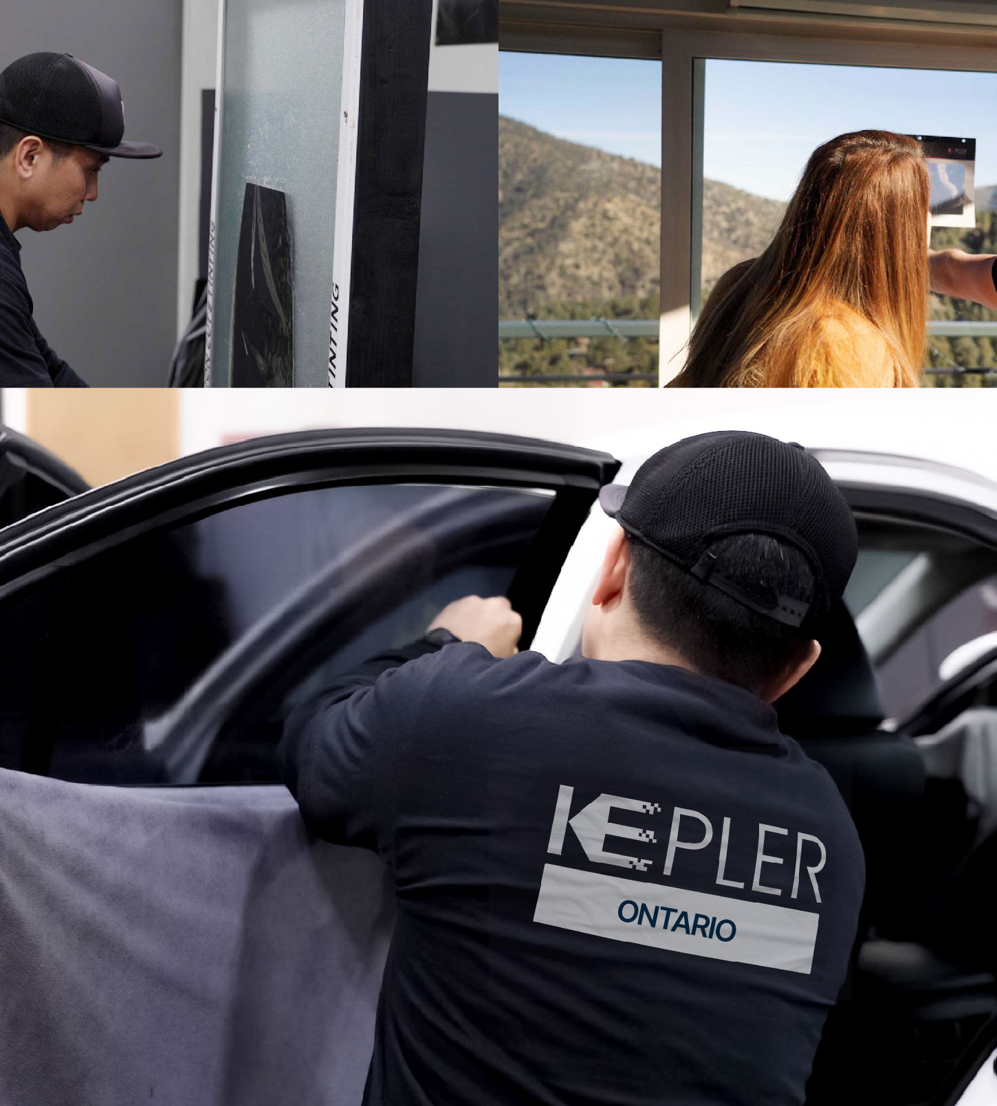 Automotive Window Tinting Expert Applying Film in Ontario, California