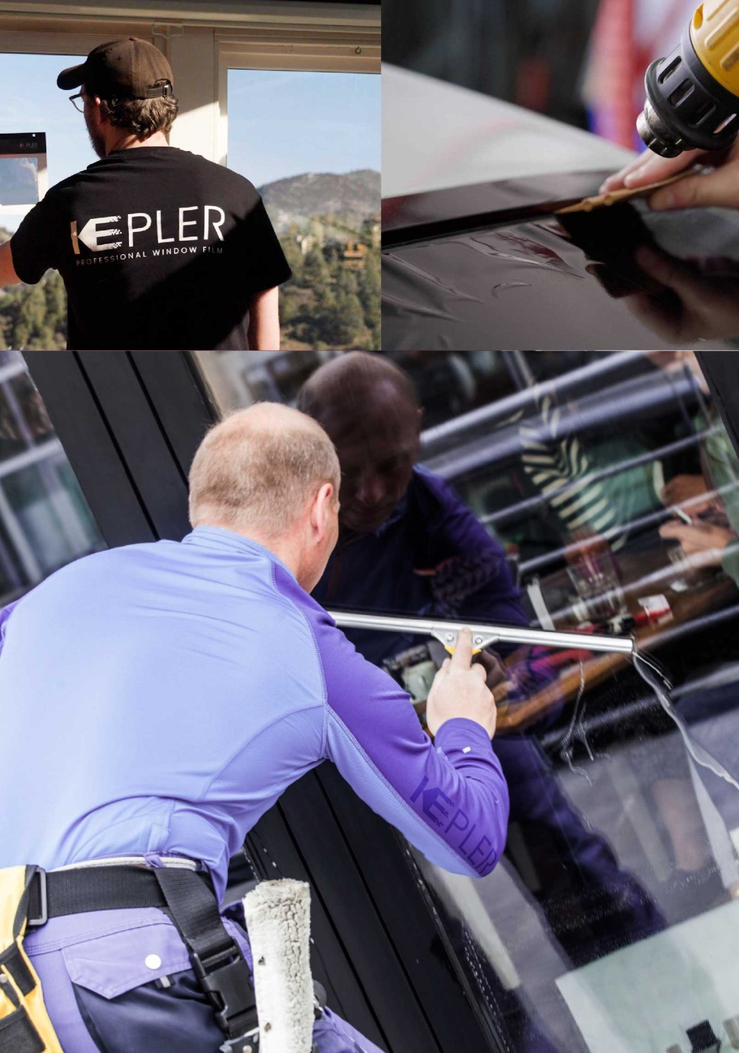 Kepler Skilled Applying Anti-Graffiti Window Film to a Milford Shop Front