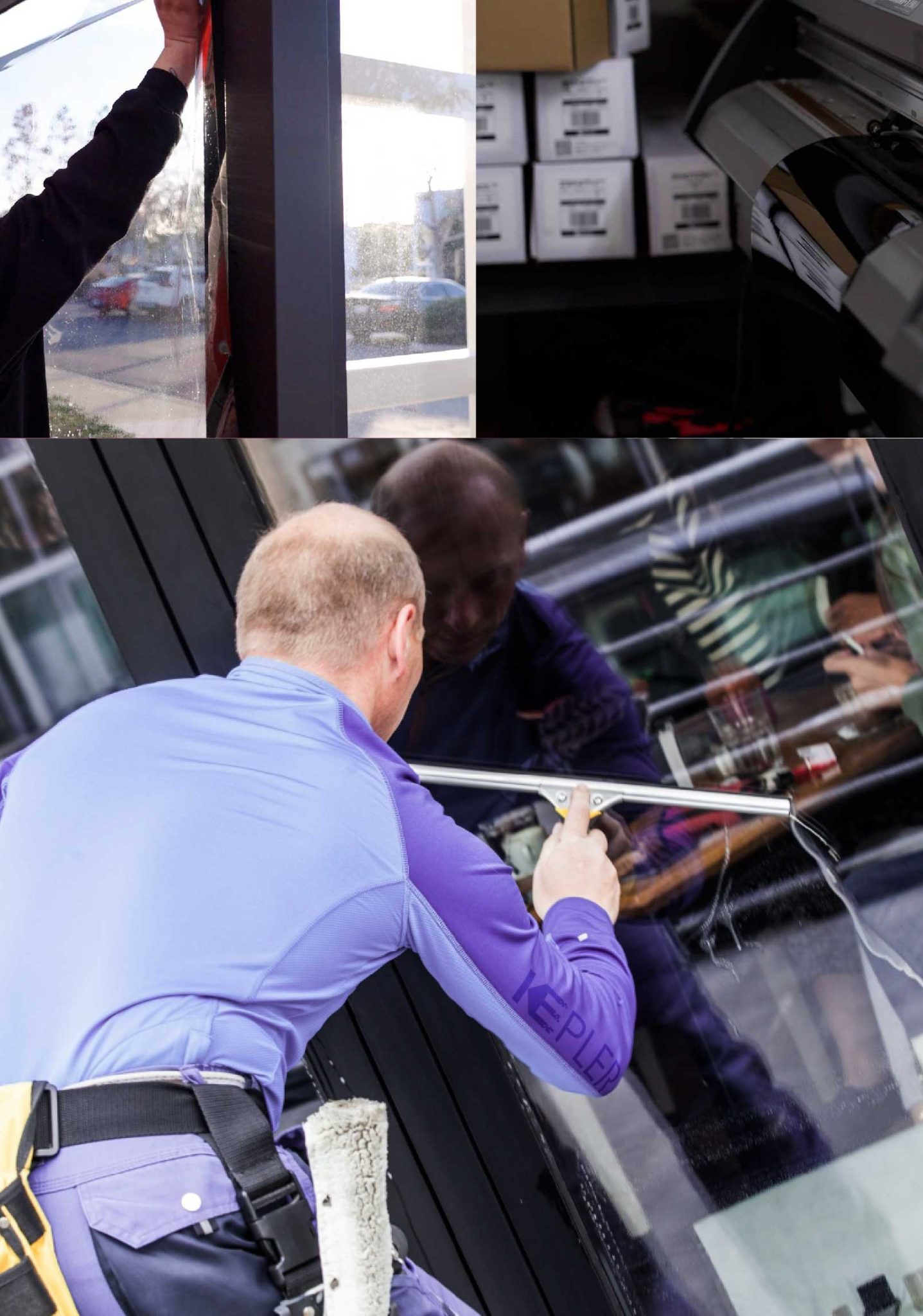 Kepler Expert Applying Anti-Graffiti Window Film to a Sudbury Shop Front