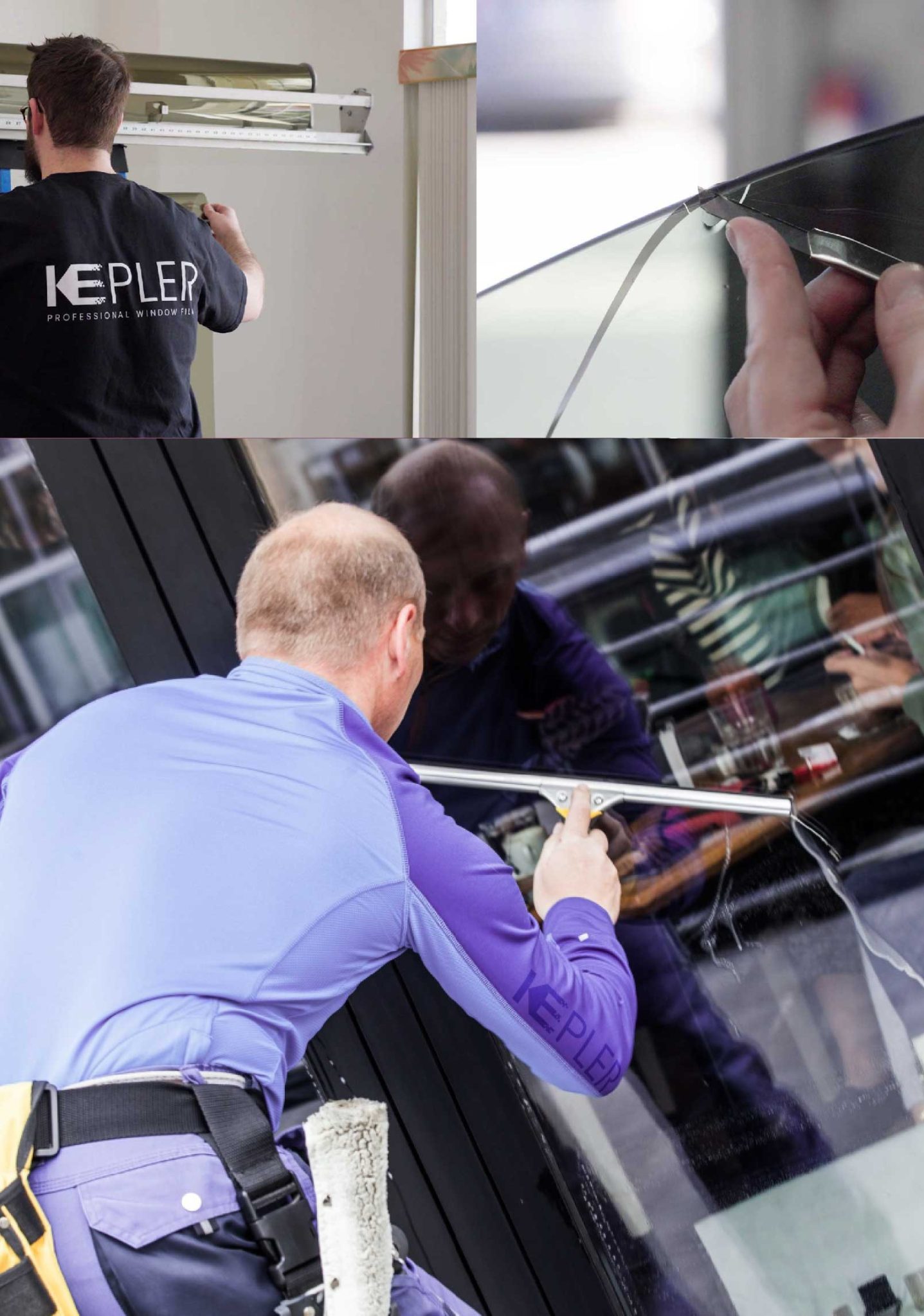 Kepler Skilled Applying Anti-Graffiti Window Film to a Woburn Shop Front
