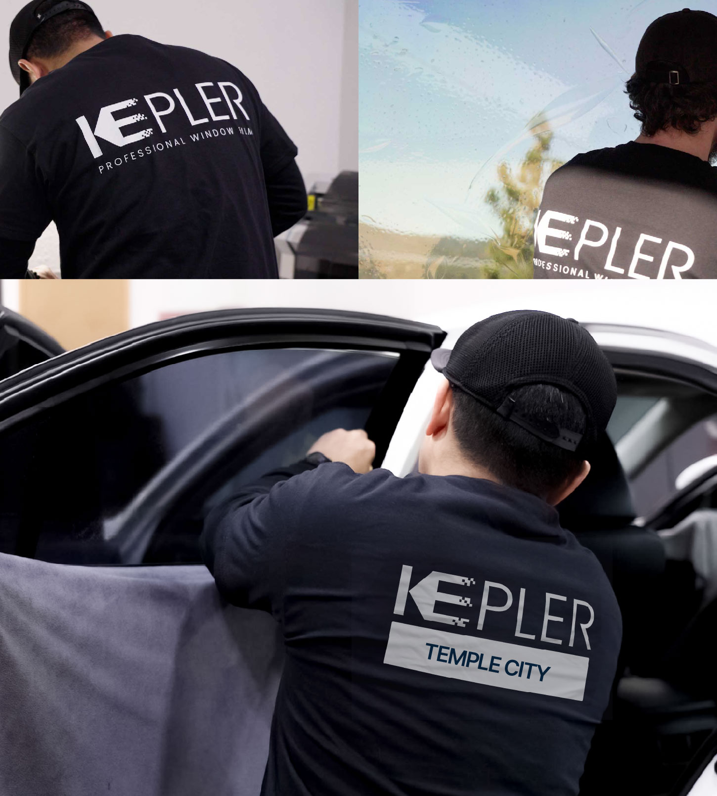 Automotive Window Tinting Expert Applying Film in Temple City, California