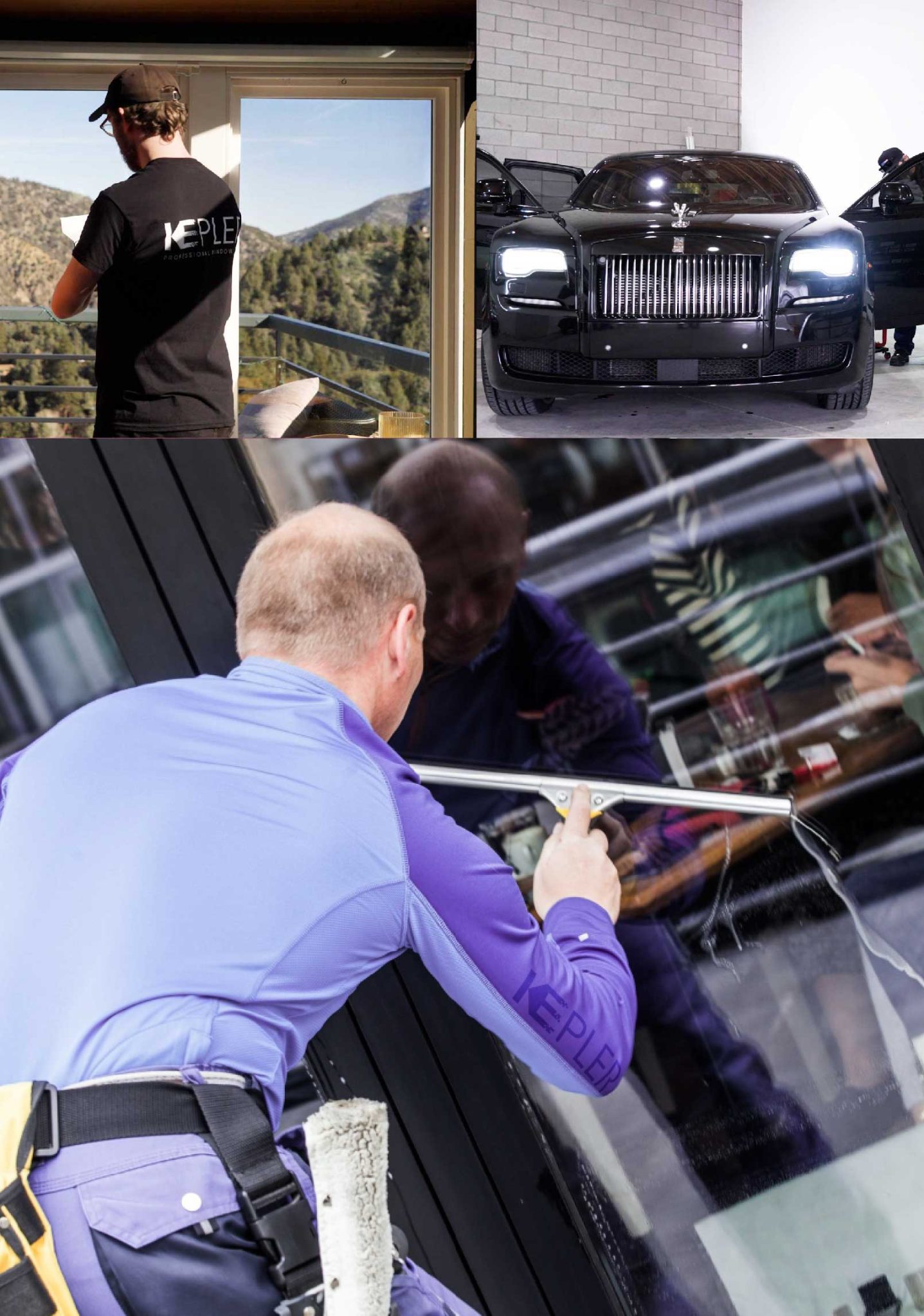 Kepler Skilled Applying Anti-Graffiti Window Film to a Lawrence Shop Front