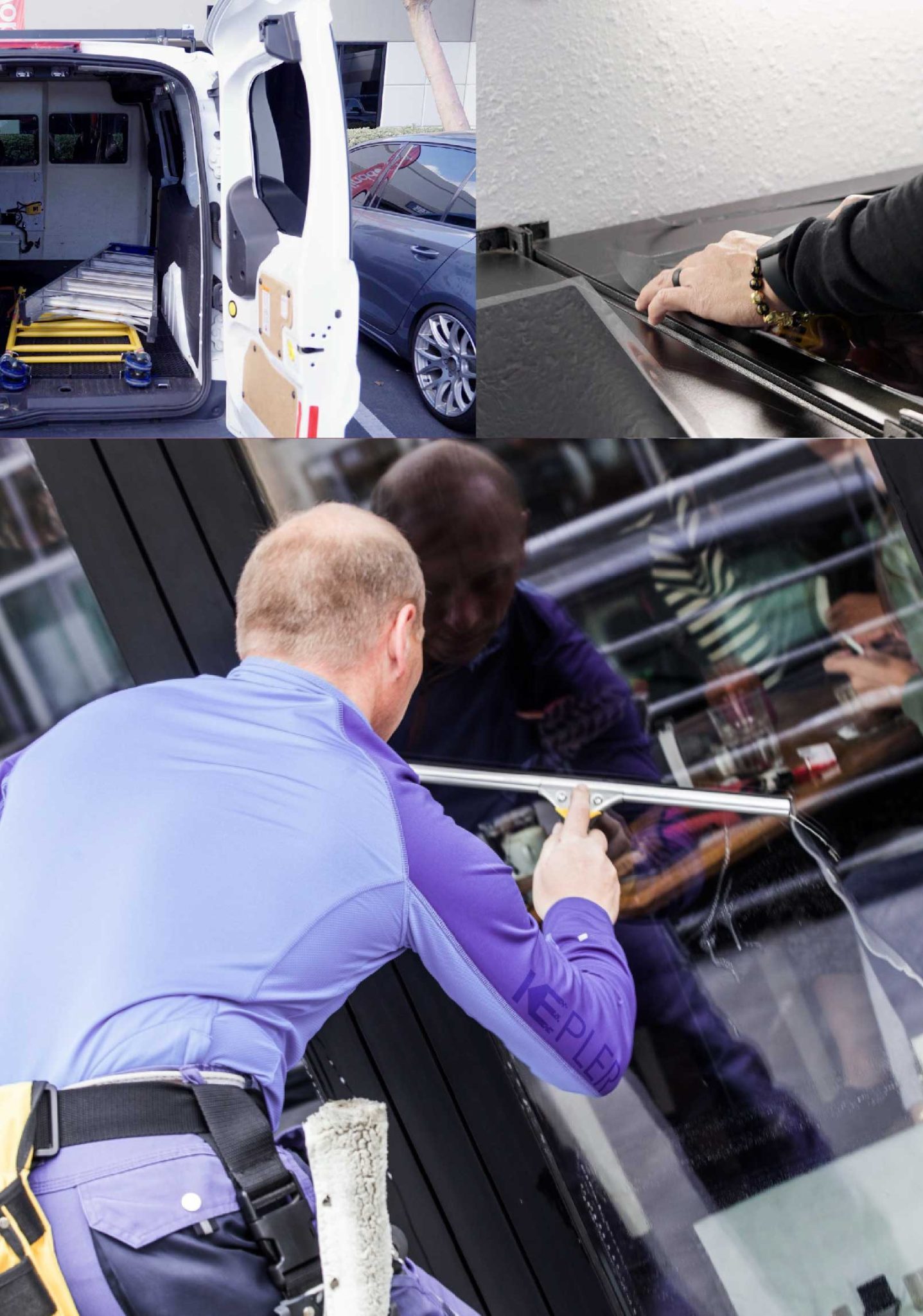 Kepler Professional Applying Anti-Graffiti Window Film to a Reading Shop Front
