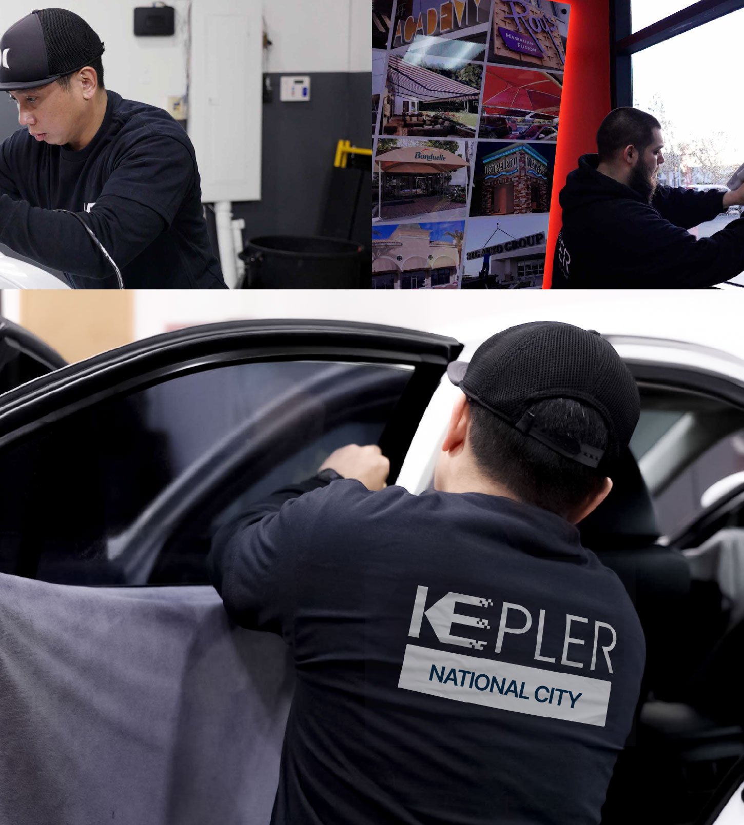 Automotive Window Tinting Expert Applying Film in National City, California