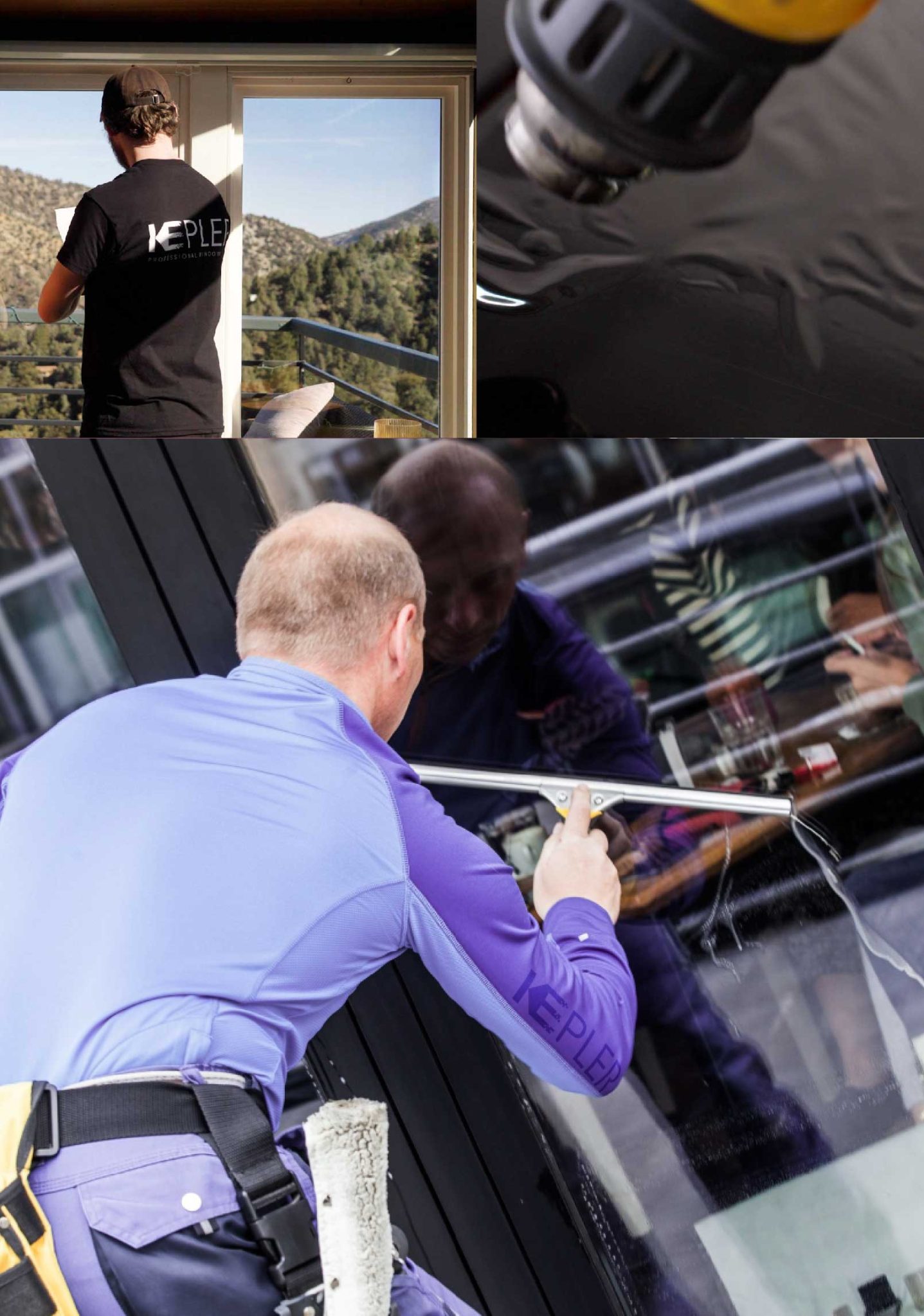 Kepler Skilled Applying Anti-Graffiti Window Film to a Tewksbury Shop Front