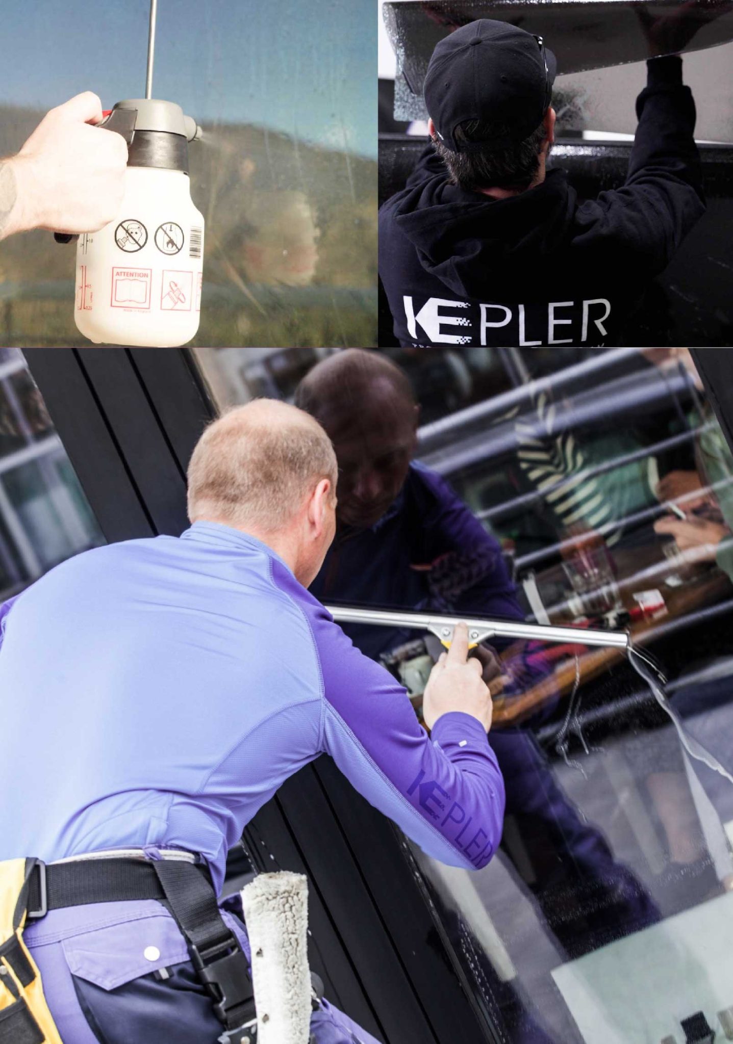 Kepler Professional Applying Anti-Graffiti Window Film to a Westford Shop Front