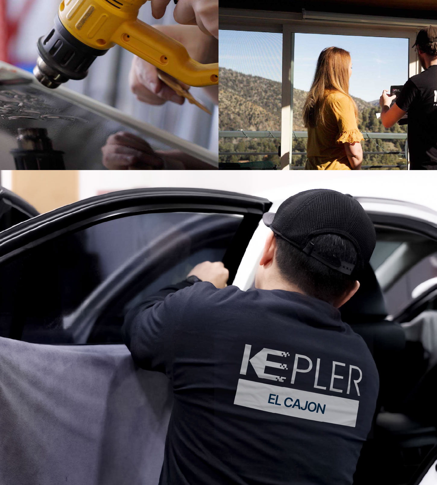 Automotive Window Tinting Expert Applying Film in El Cajon, California