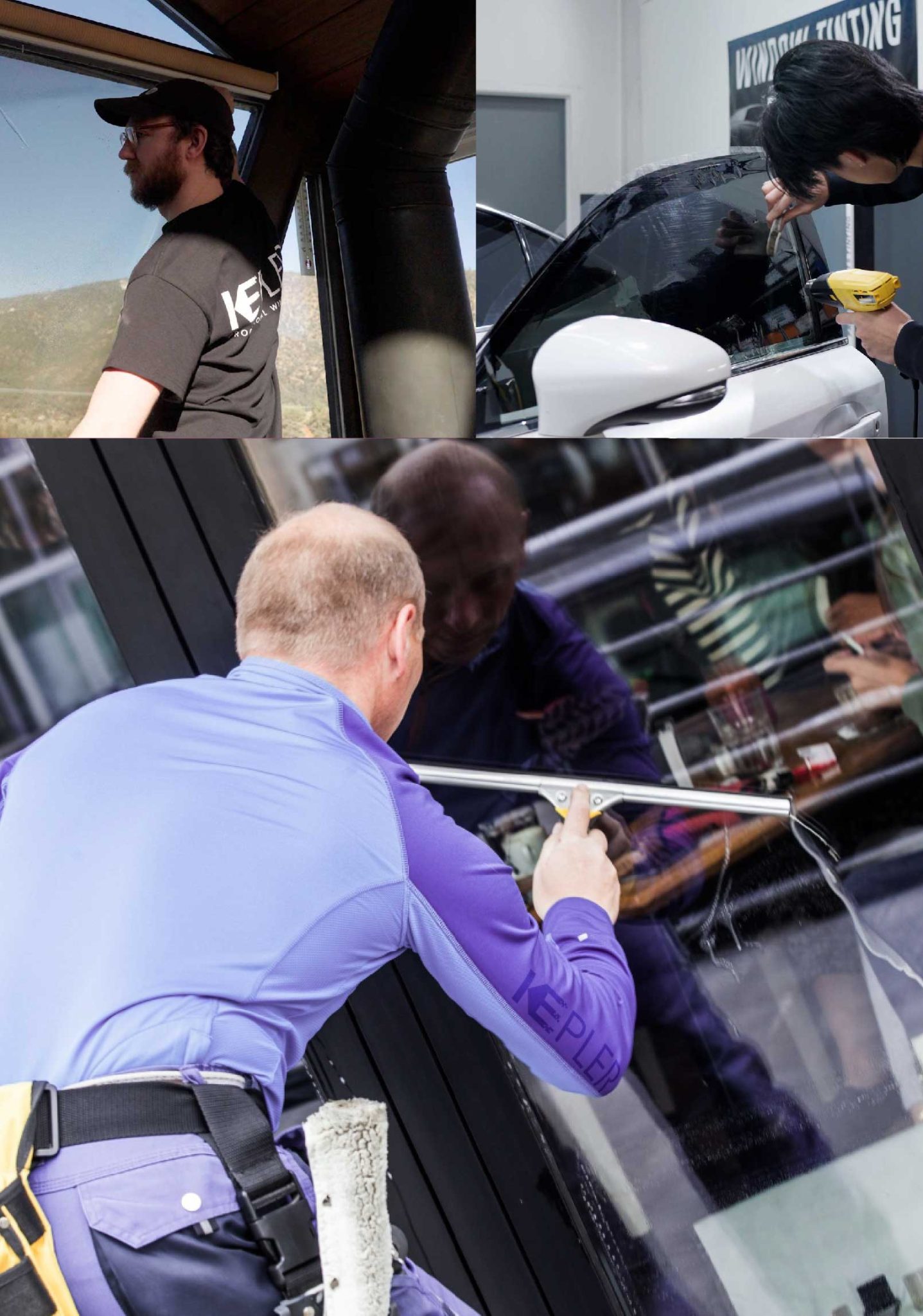 Kepler Skilled Applying Anti-Graffiti Window Film to a Salem Shop Front