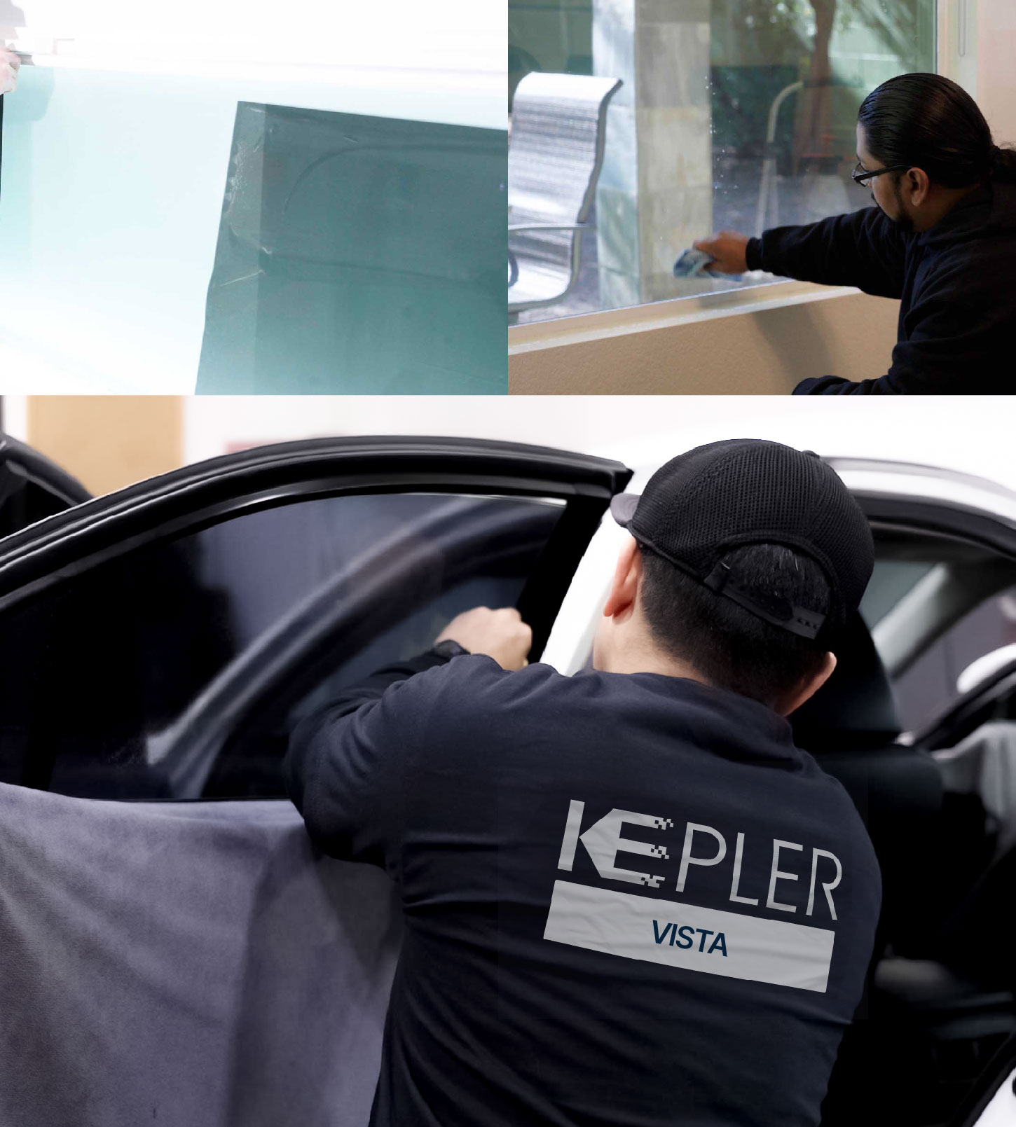 Automotive Window Tinting Expert Applying Film in Vista, California