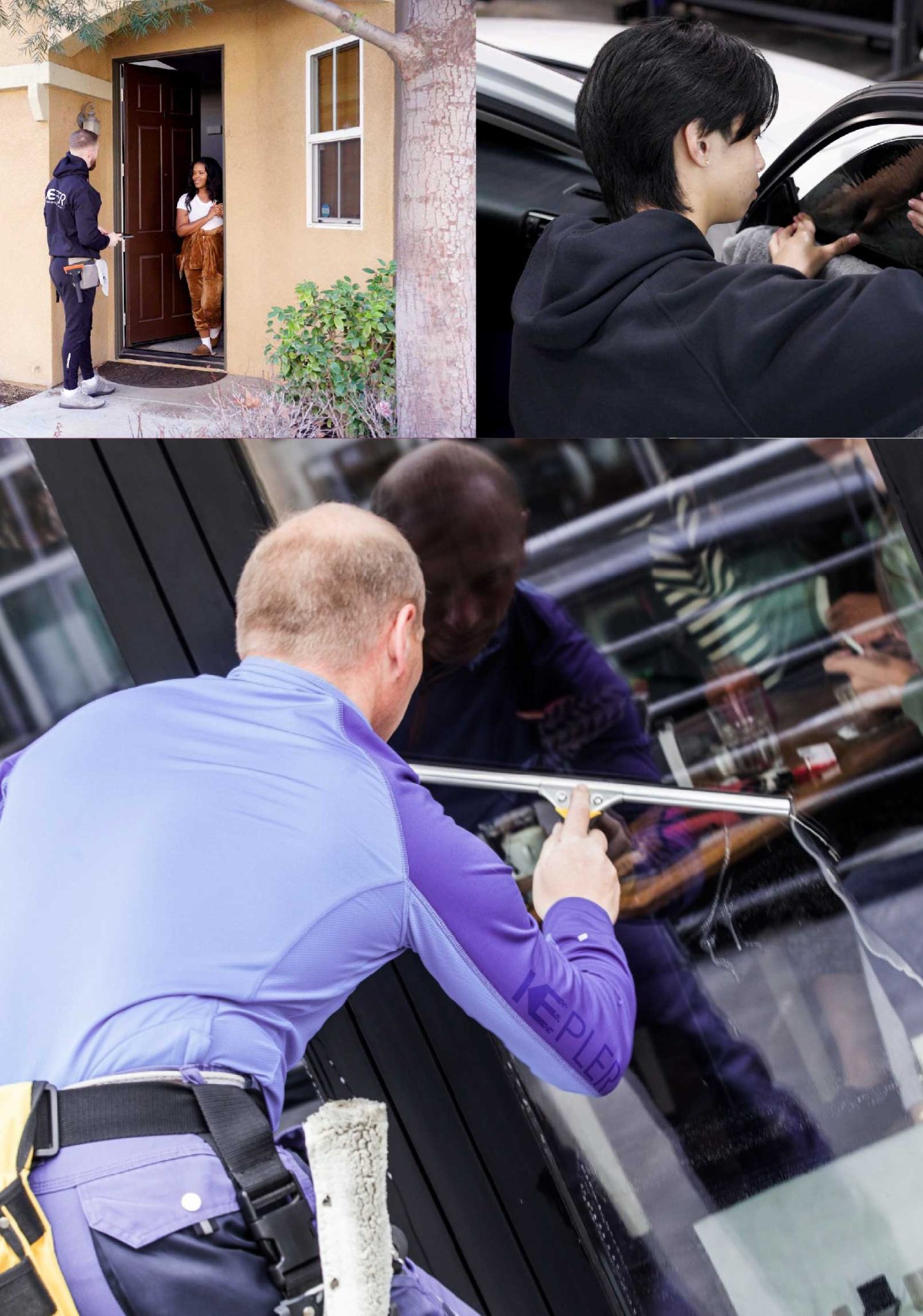 Kepler Professional Applying Anti-Graffiti Window Film to a Dedham Shop Front