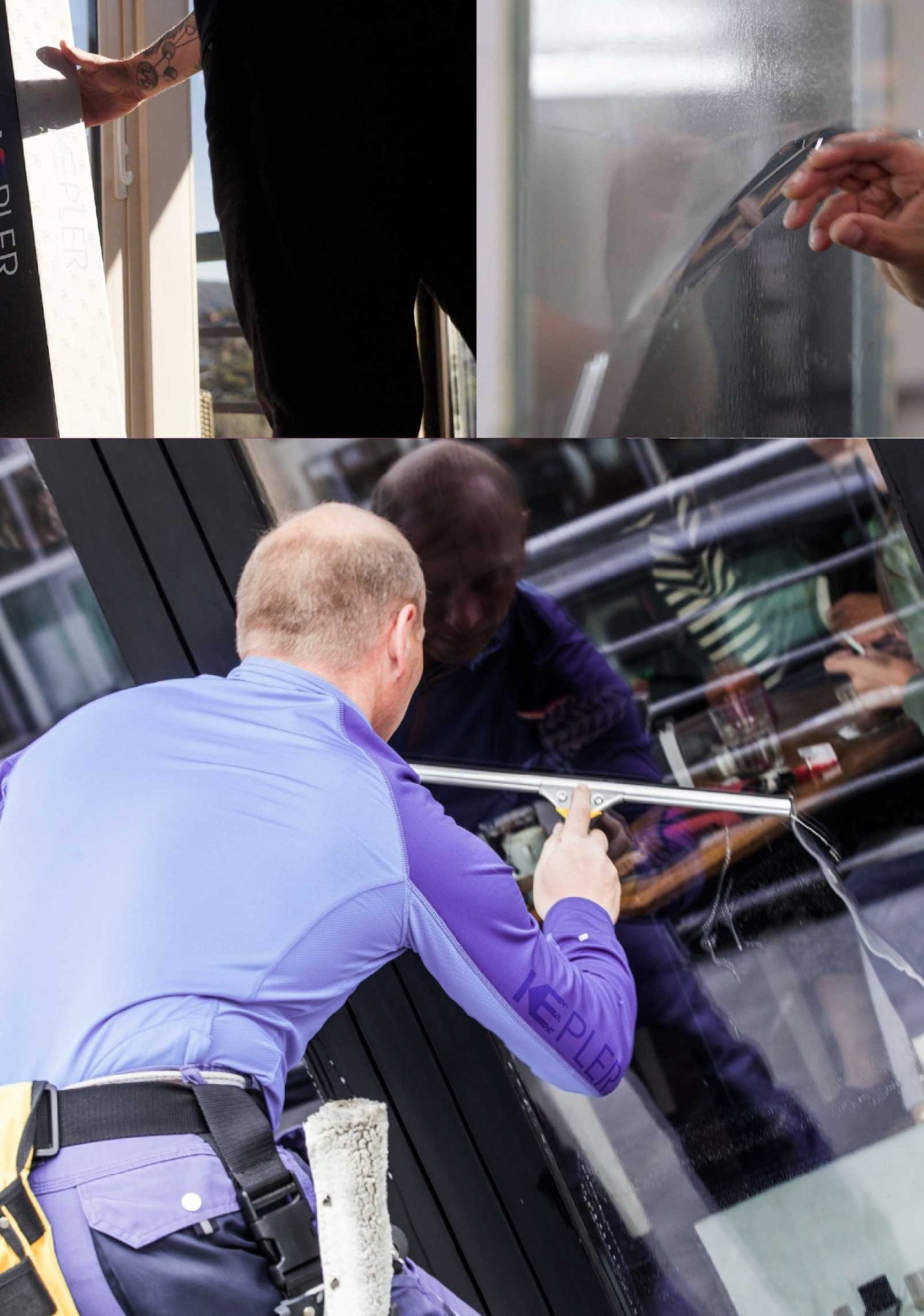 Kepler Skilled Applying Anti-Graffiti Window Film to a Greenbush Shop Front